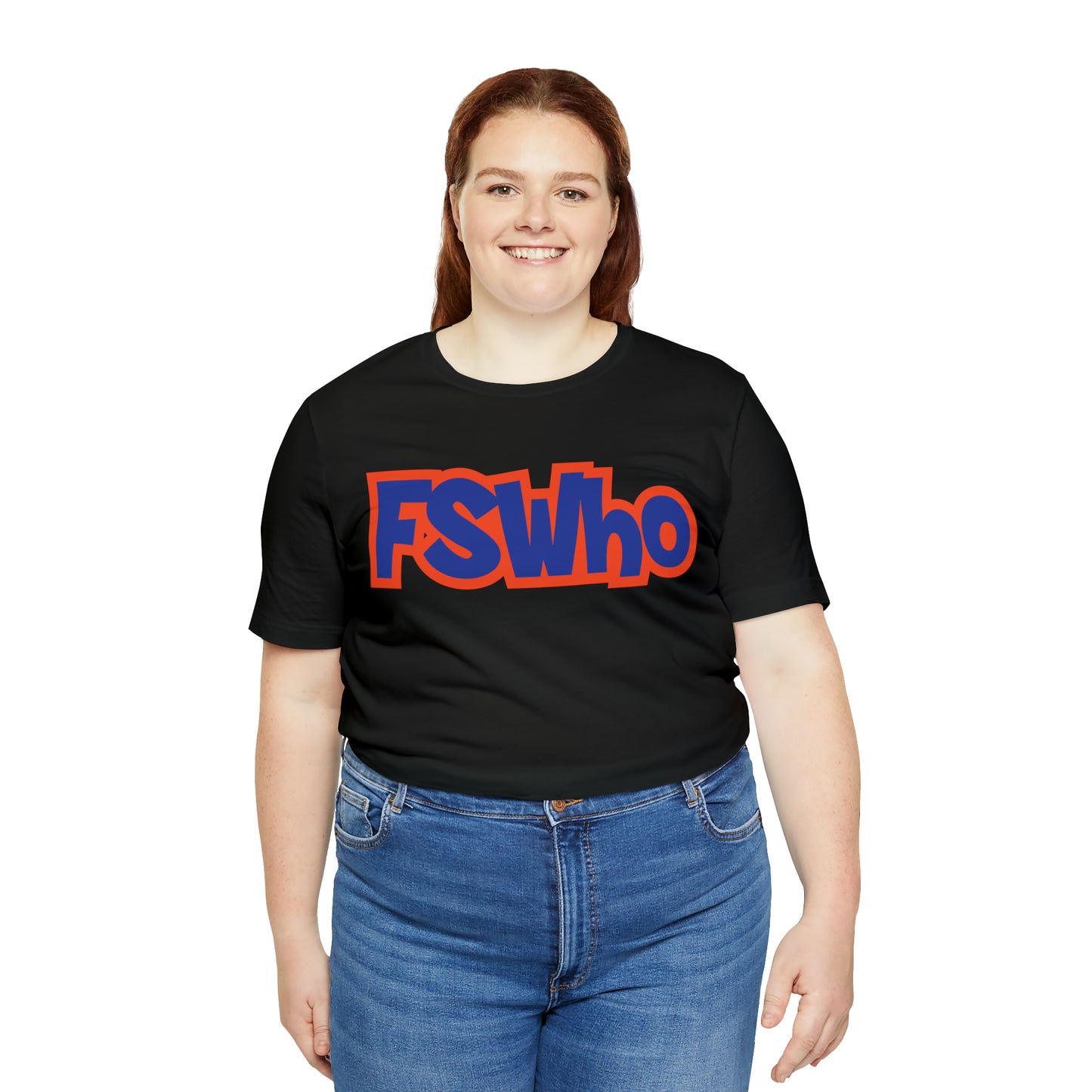Unisex Jersey Short Sleeve Tee FSWho Blue Lettering