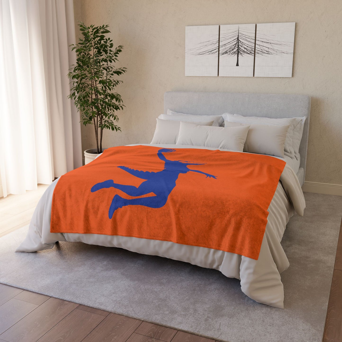 ChompMan Basketball (V5 / Orange) Soft Polyester Blanket