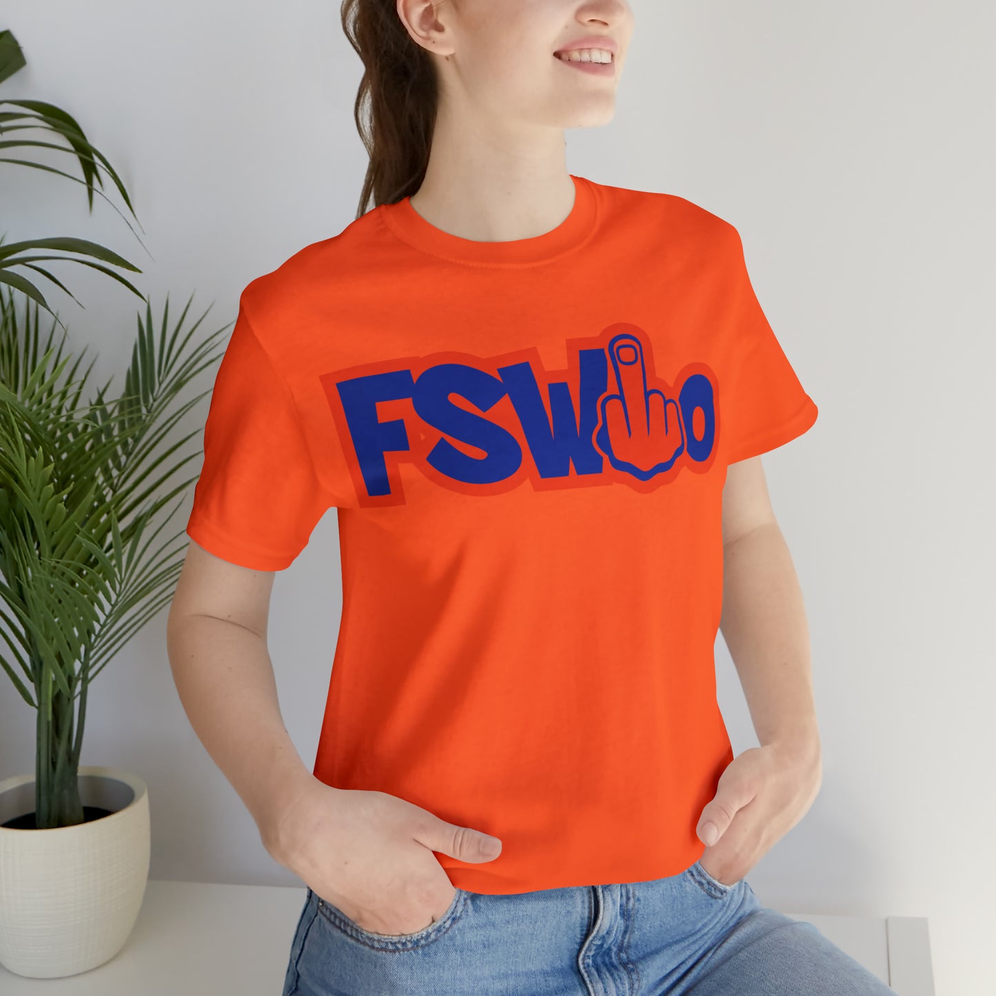 Unisex Jersey Short Sleeve Tee FSWho w/ Orange Finger