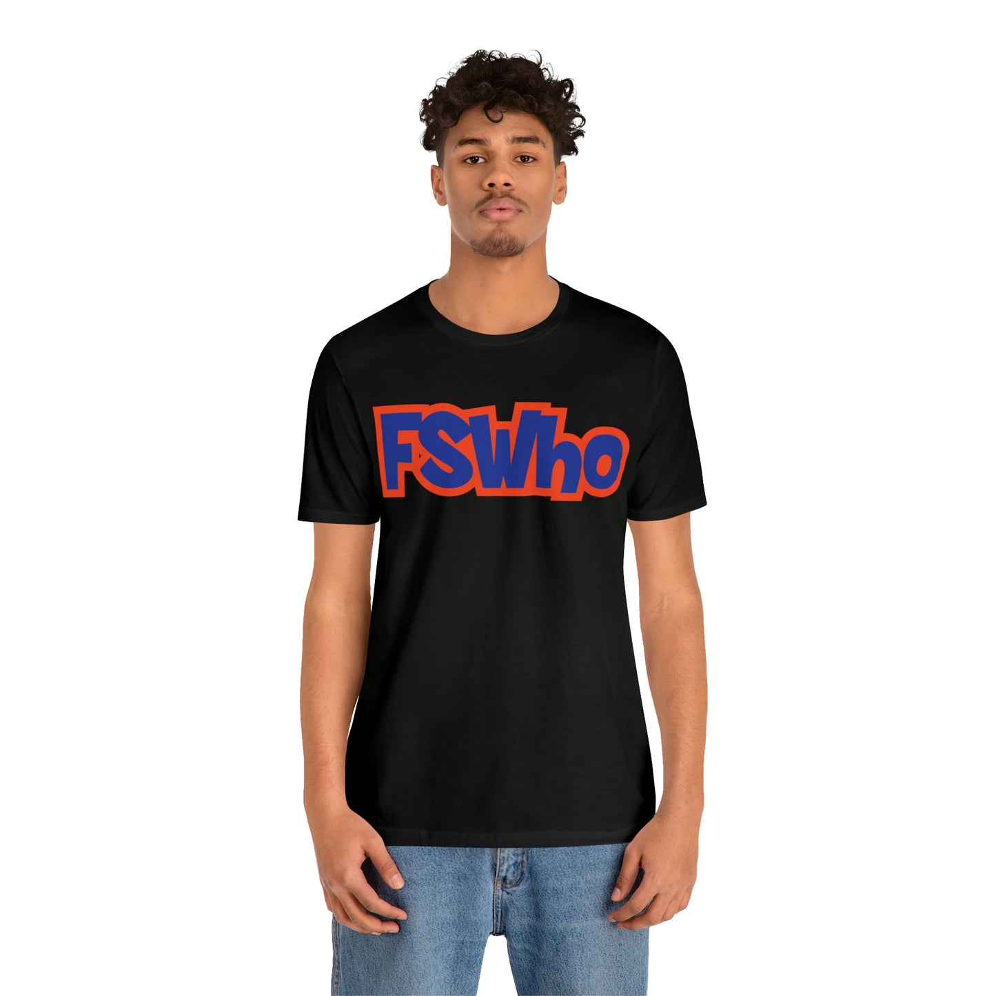 Unisex Jersey Short Sleeve Tee FSWho Blue Lettering