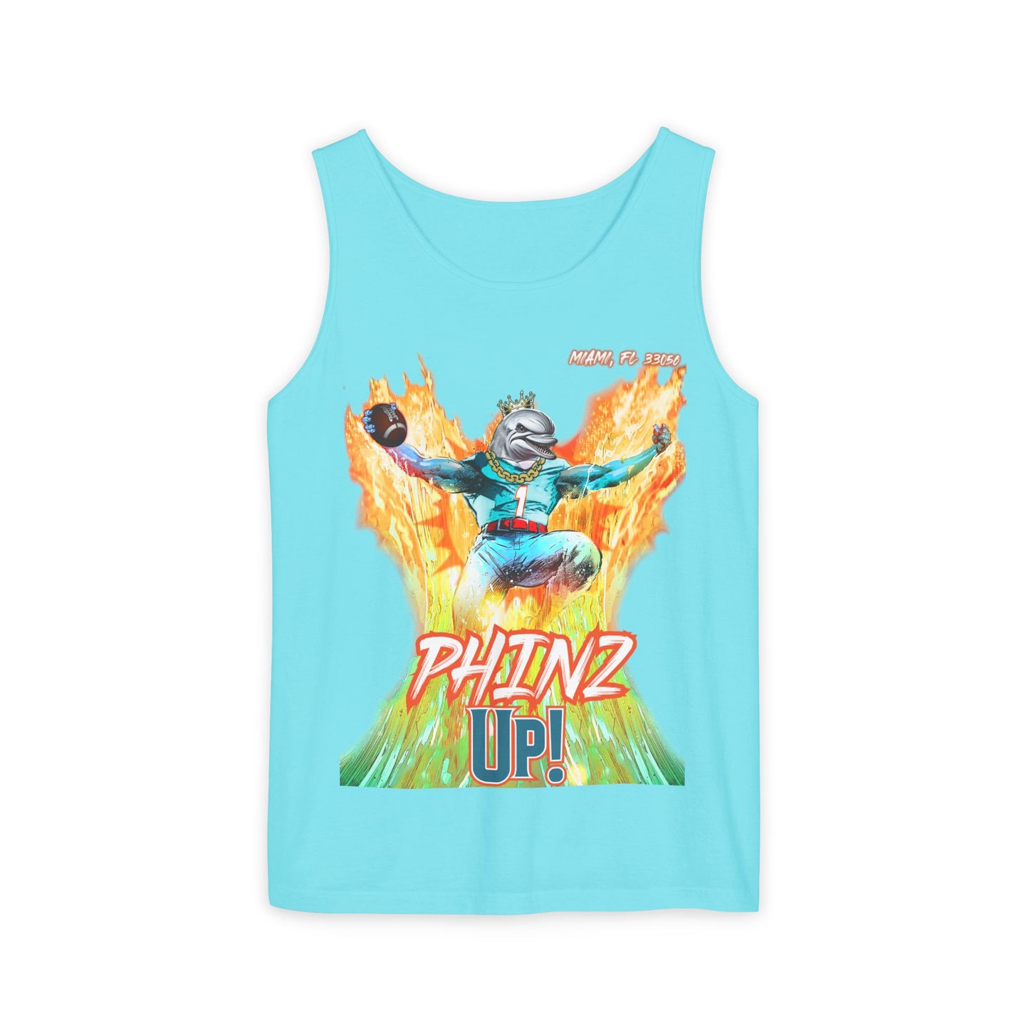 Phins Up (V2) Unisex Garment-Dyed Tank Top