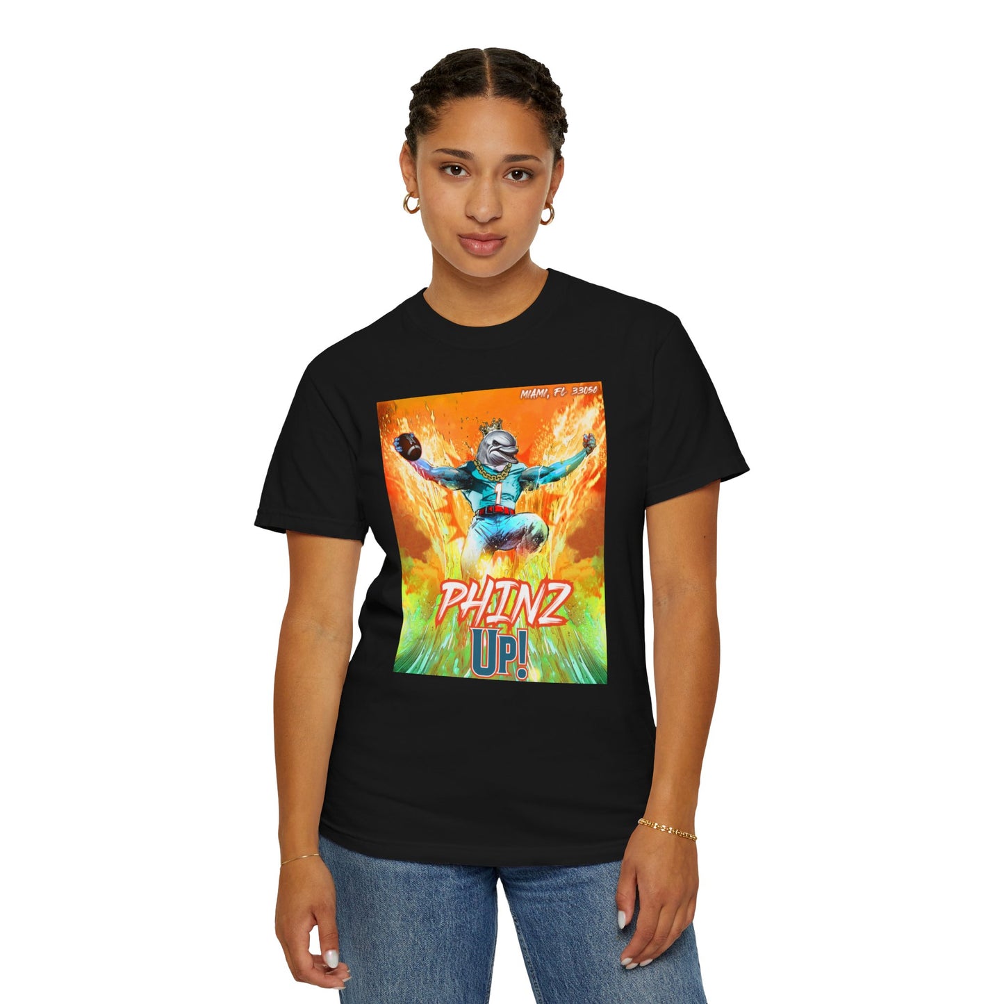 Phins Up (V1) Unisex Garment-Dyed T-shirt