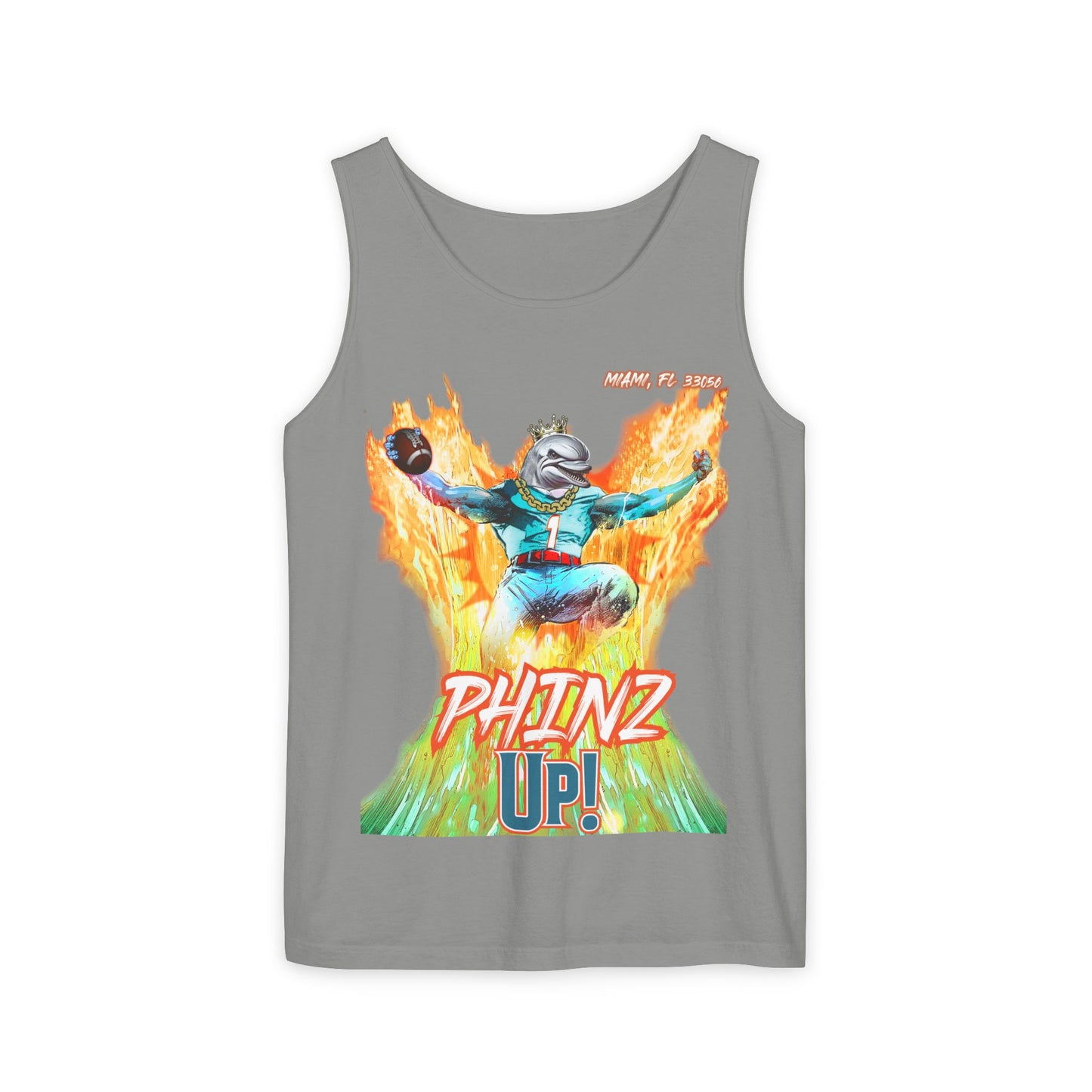 Phins Up (V2) Unisex Garment-Dyed Tank Top