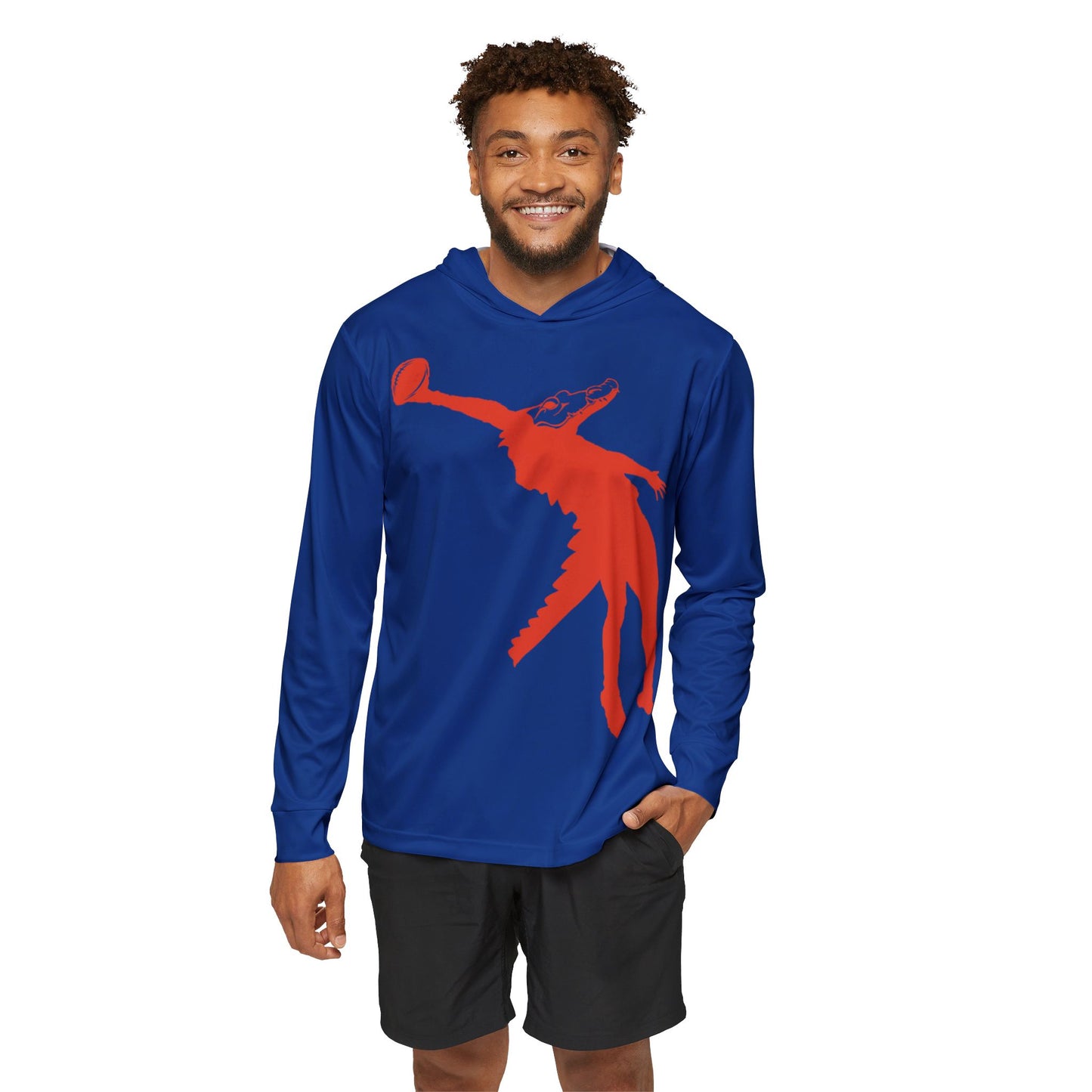 ChompMan Football (V6 / Blue) Men's Sports Warmup Hoodie (AOP)