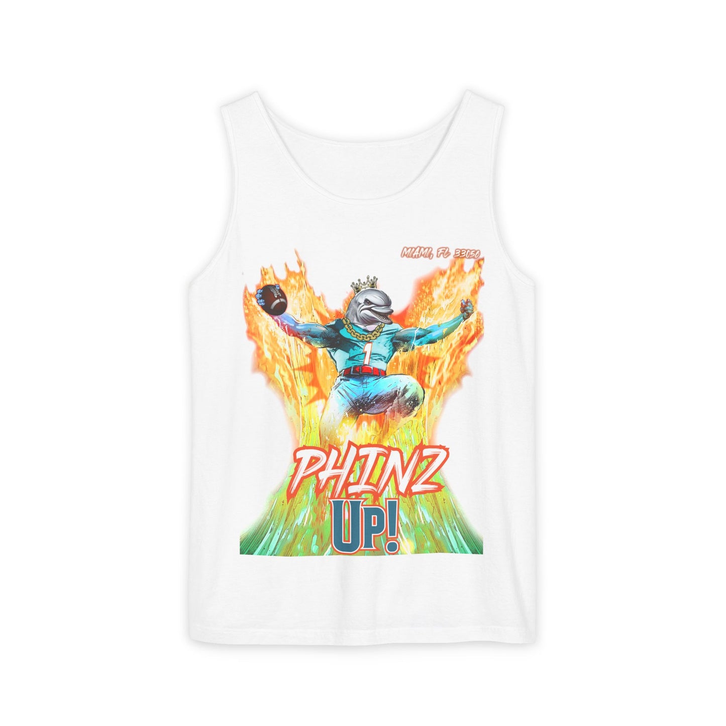 Phins Up (V2) Unisex Garment-Dyed Tank Top