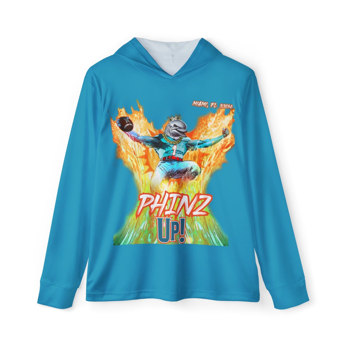 Phinz Up (V2 / Turq) Men's Sports Warmup Hoodie (AOP)