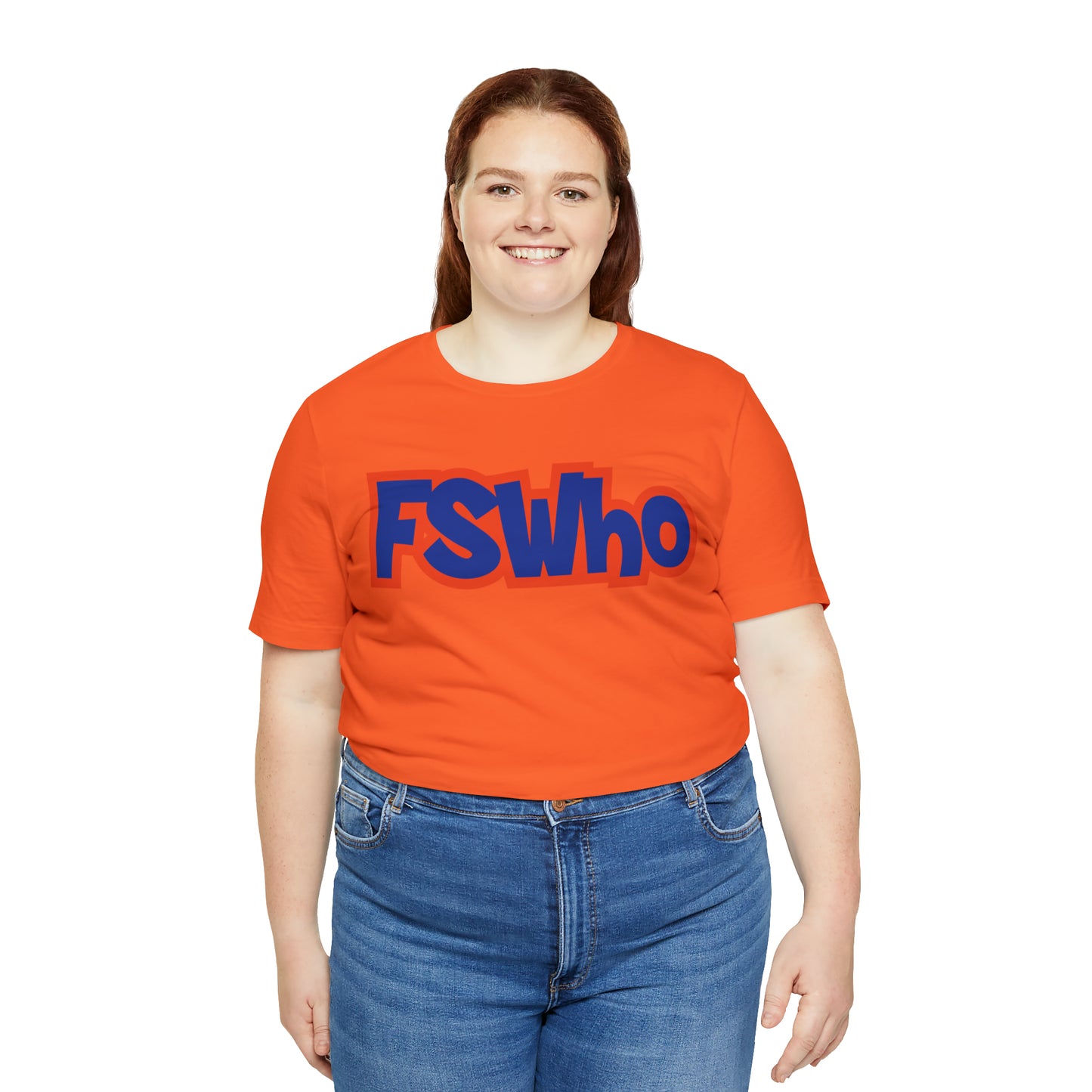 Unisex Jersey Short Sleeve Tee FSWho Blue Lettering