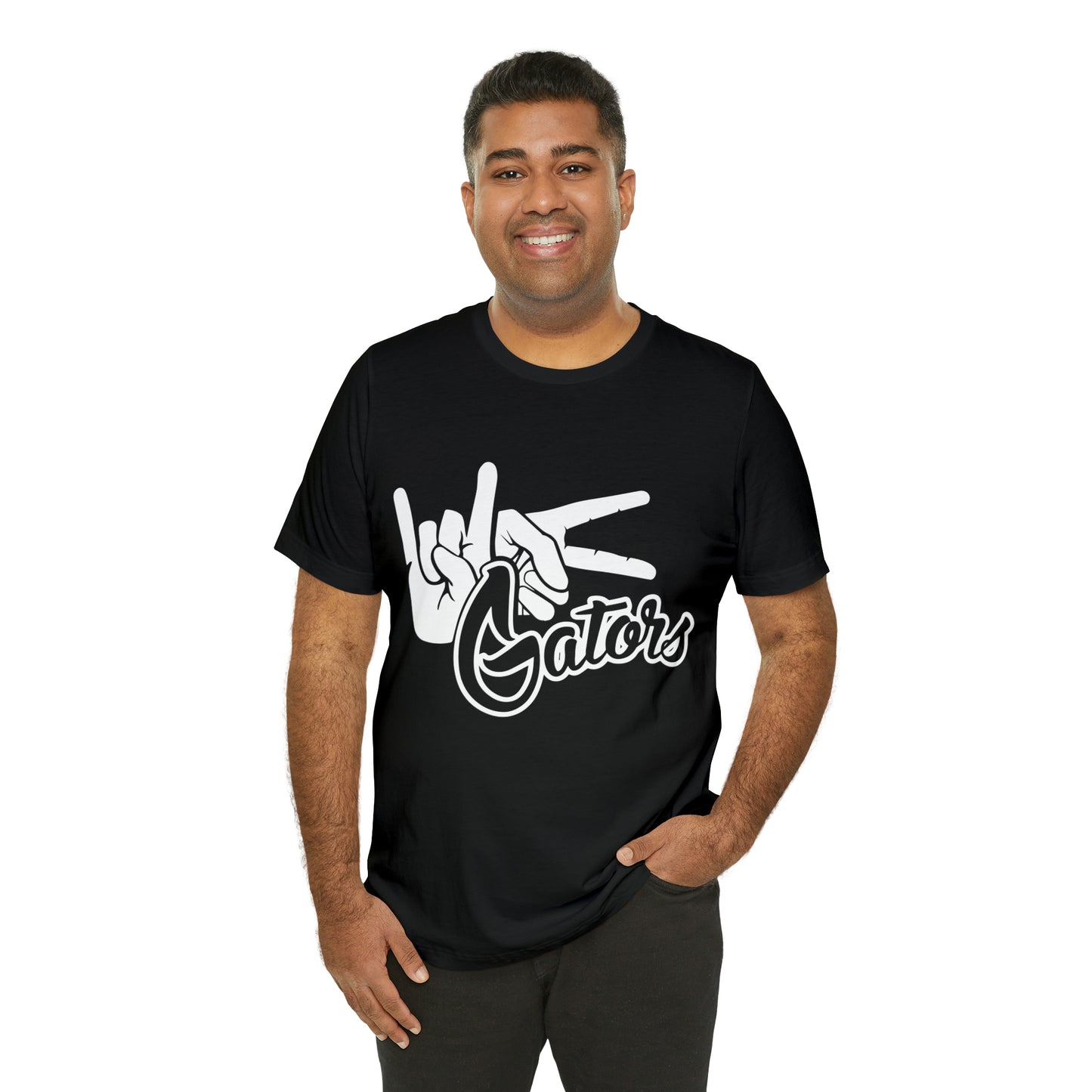 Unisex Jersey Short Sleeve Tee UF (Rock On) Gators Hands (Black and White)