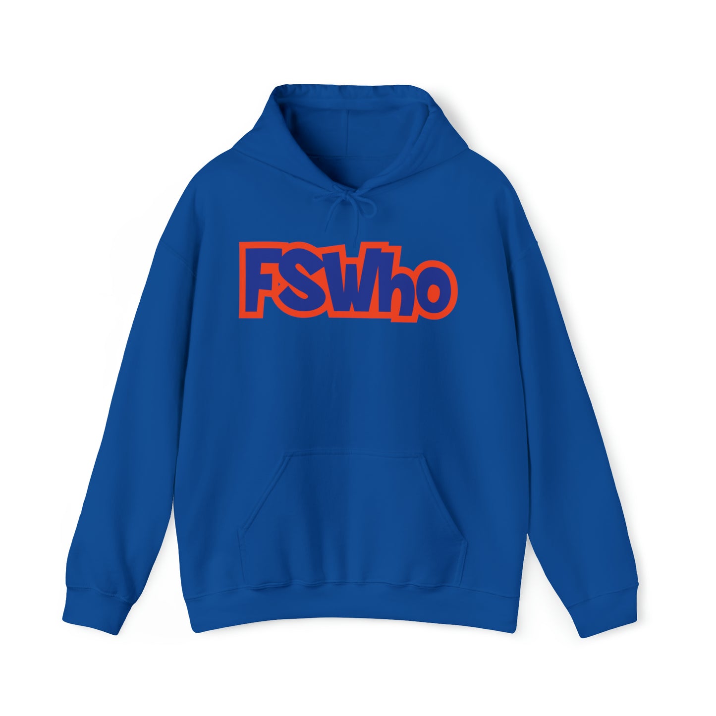 Unisex Heavy Blend™ Hooded Sweatshirt FSWho Blue Lettering