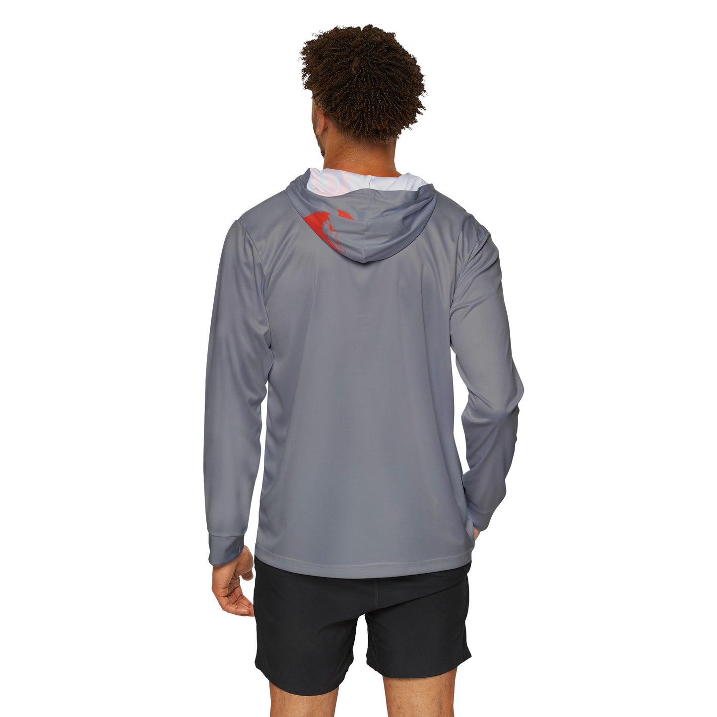 ChompMan Football (V2 / Grey) Men's Sports Warmup Hoodie (AOP)
