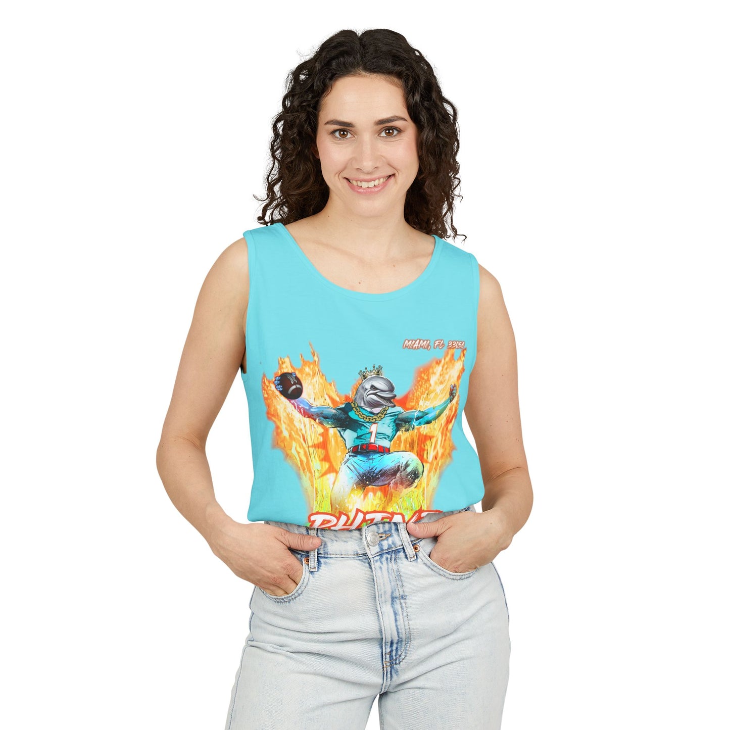 Phins Up (V2) Unisex Garment-Dyed Tank Top