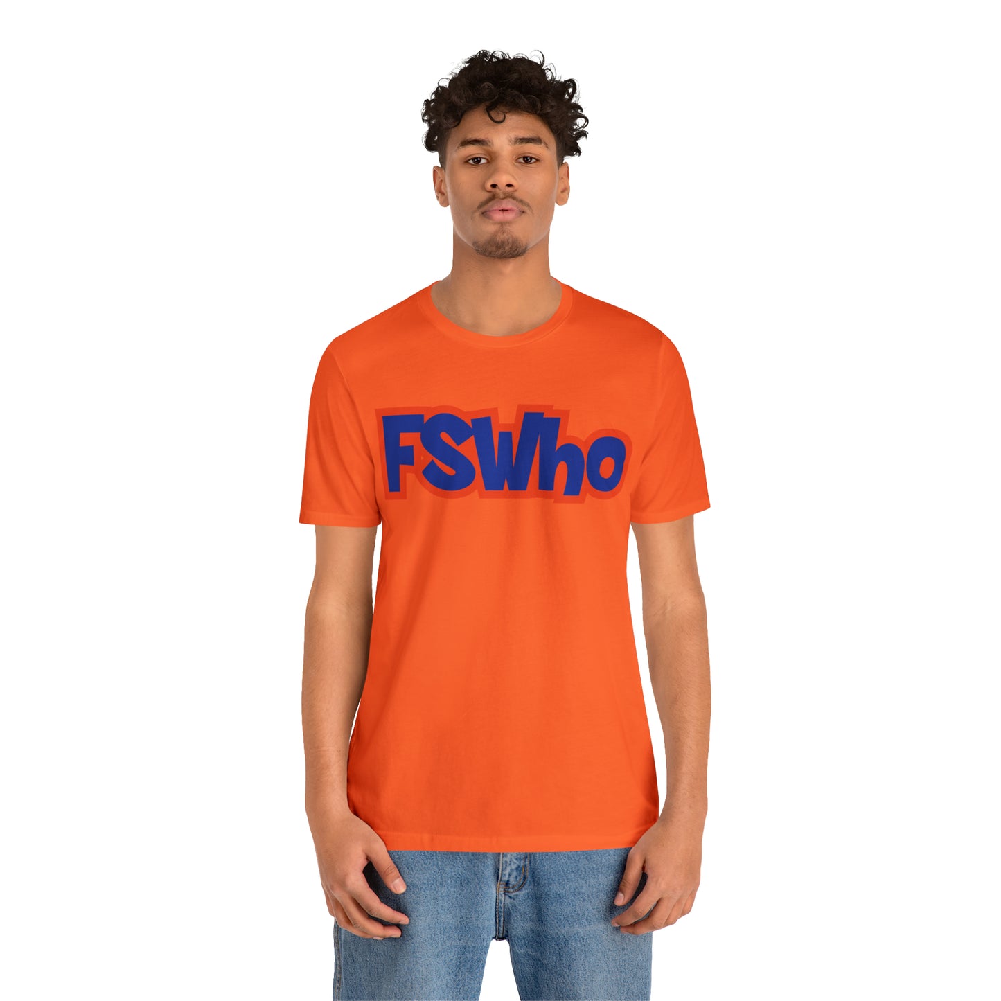 Unisex Jersey Short Sleeve Tee FSWho Blue Lettering