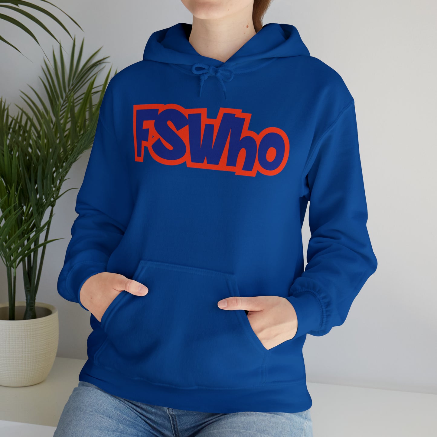 Unisex Heavy Blend™ Hooded Sweatshirt FSWho Blue Lettering