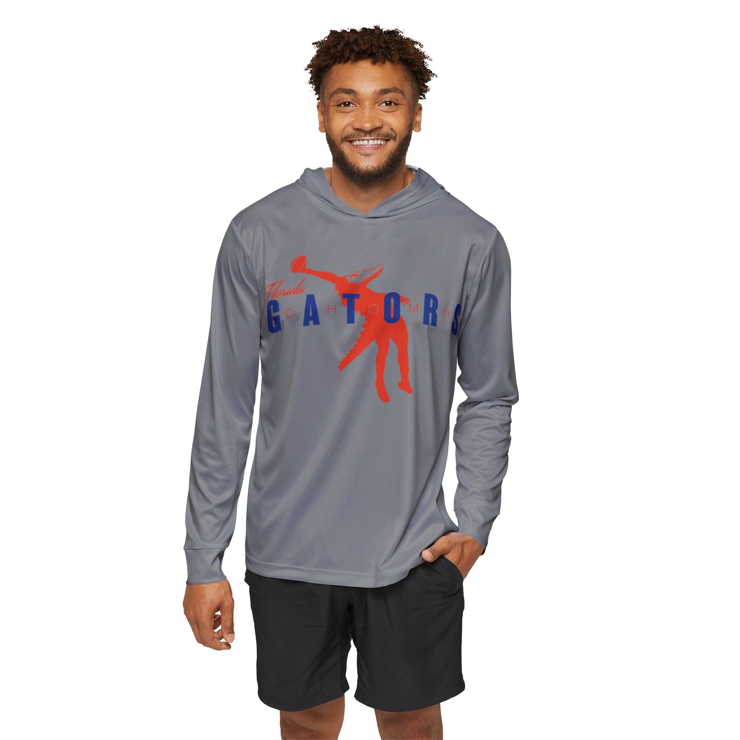 ChompMan Football (V2 / Grey) Men's Sports Warmup Hoodie (AOP)