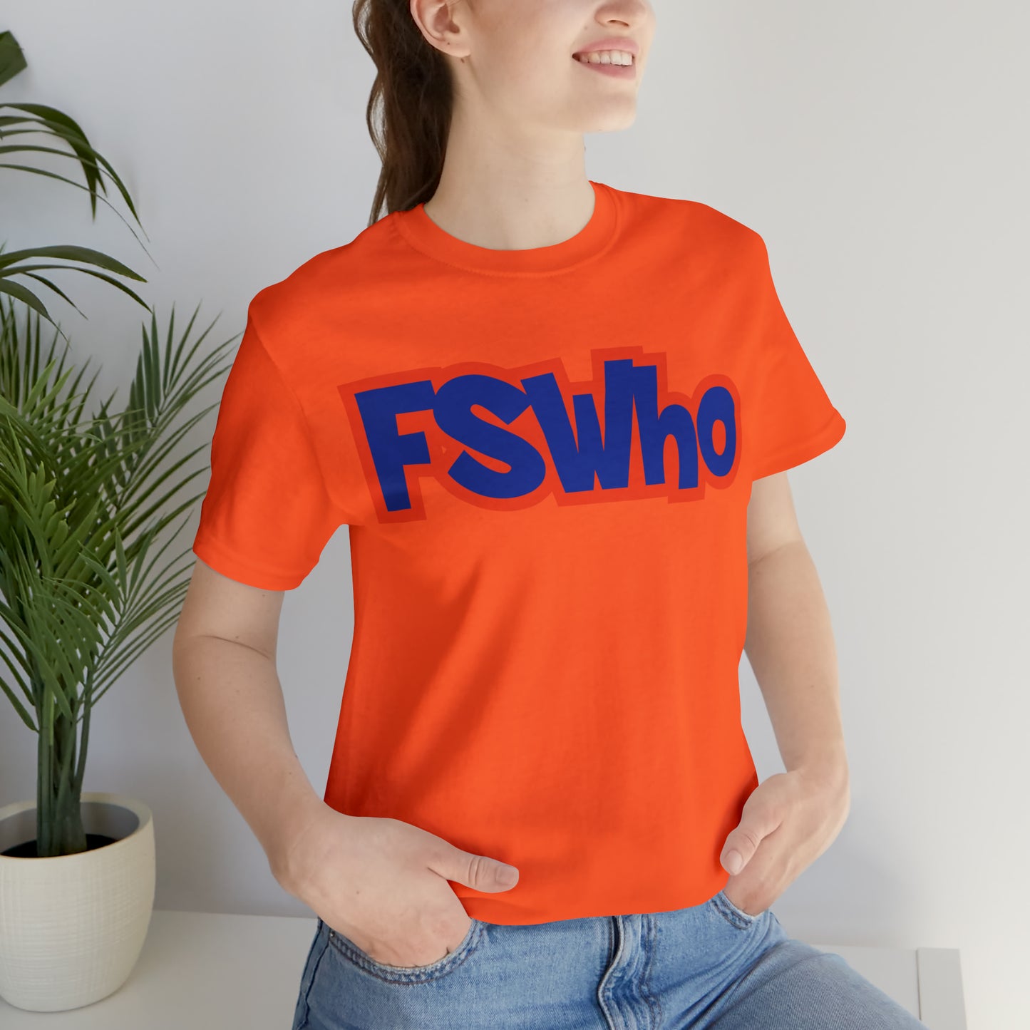 Unisex Jersey Short Sleeve Tee FSWho Blue Lettering