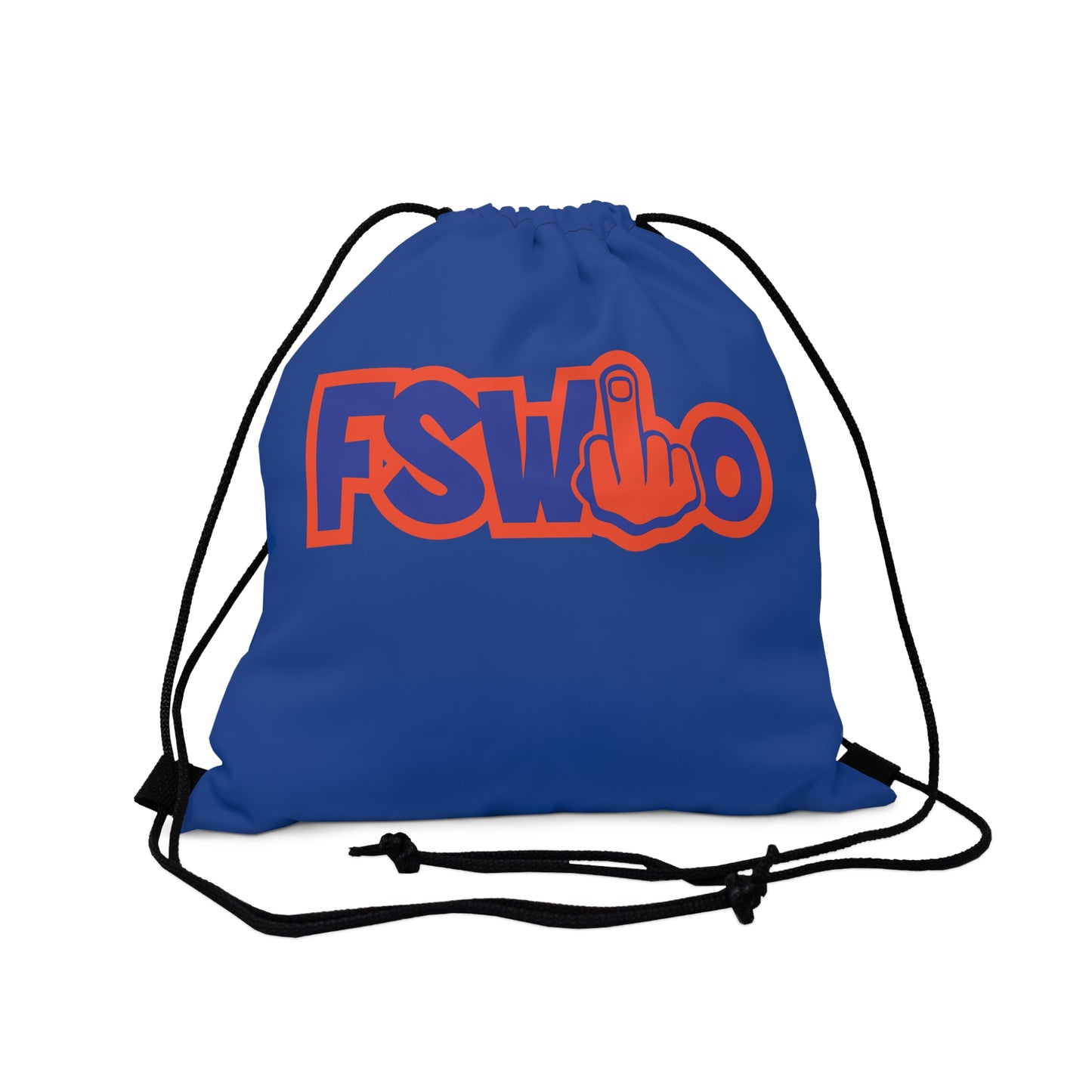 Outdoor Drawstring Bag FSWho w/ Orange Finger (Blue)
