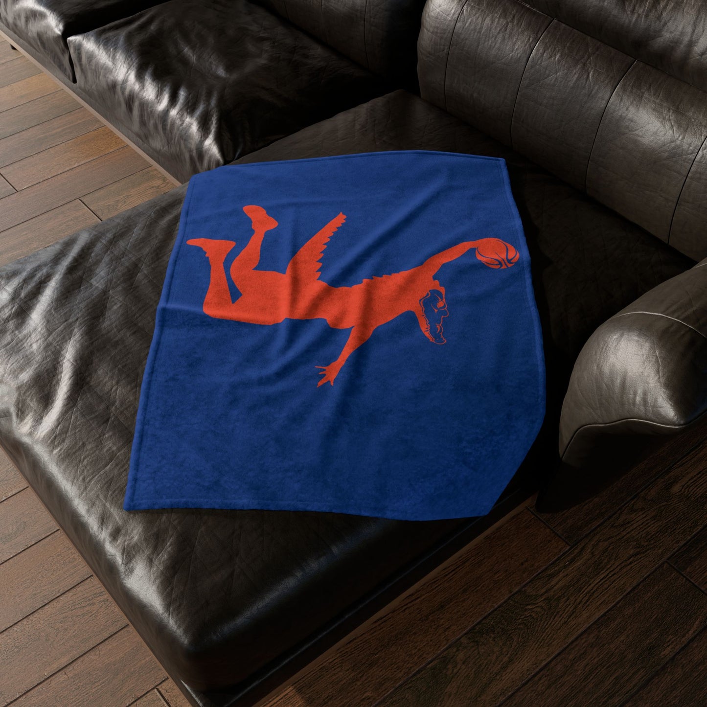 ChompMan Basketball (V6 / Blue) Soft Polyester Blanket