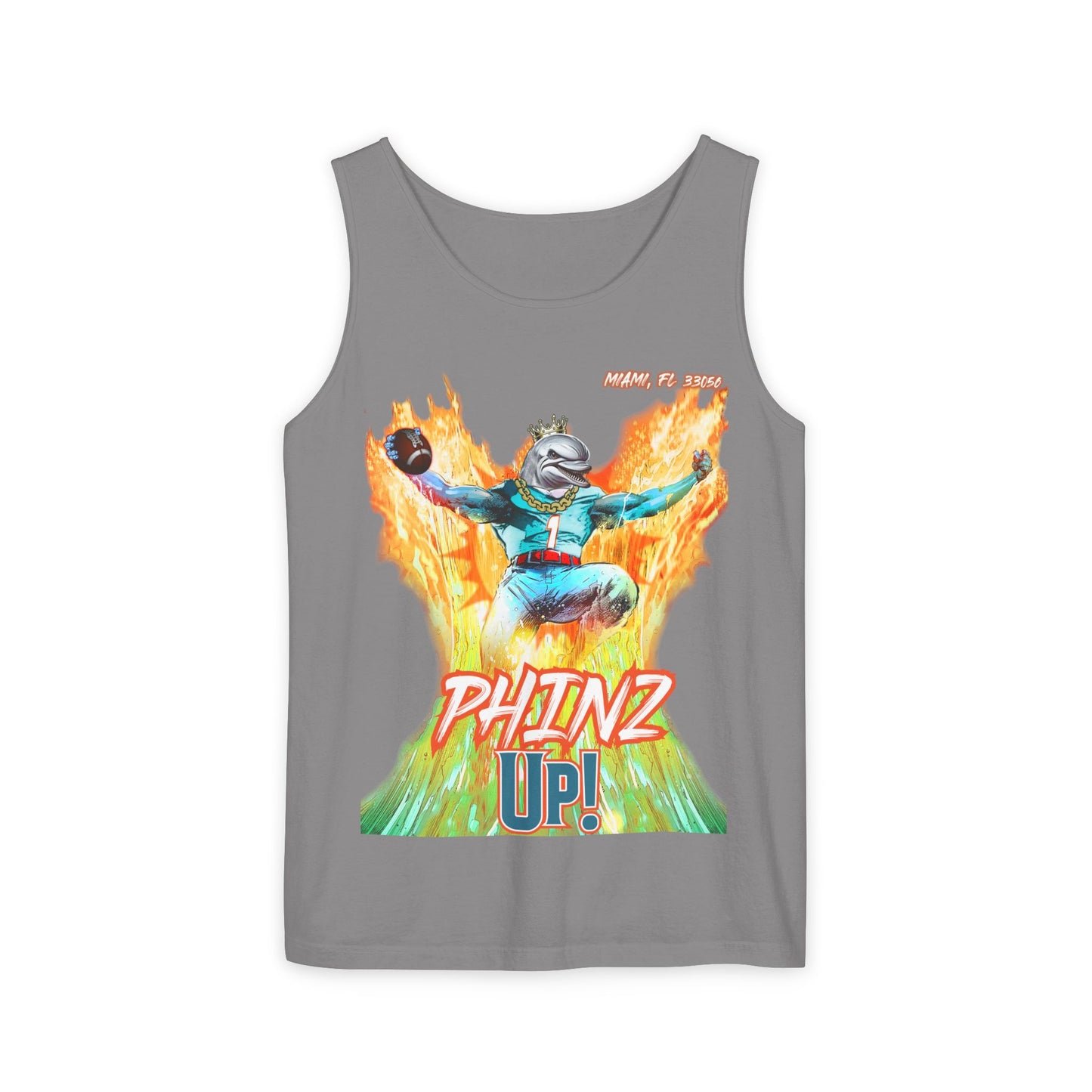 Phins Up (V2) Unisex Garment-Dyed Tank Top