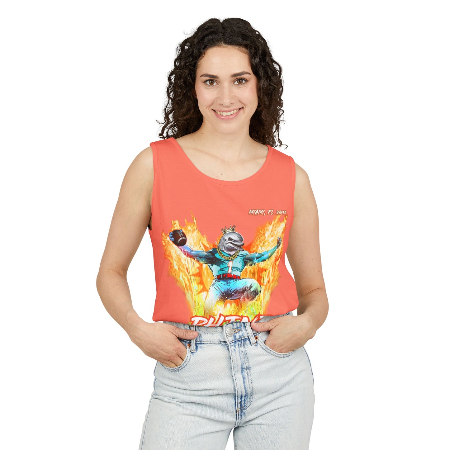Phins Up (V2) Unisex Garment-Dyed Tank Top