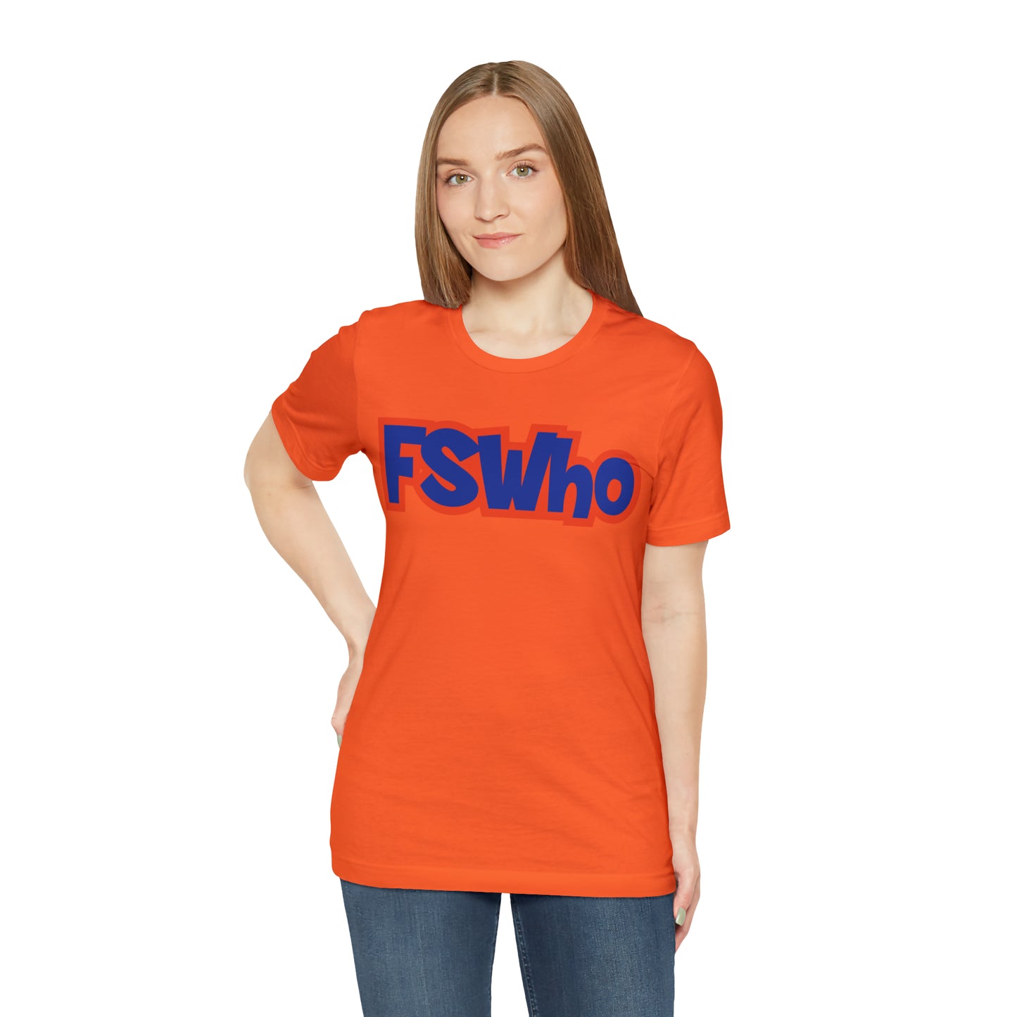 Unisex Jersey Short Sleeve Tee FSWho Blue Lettering