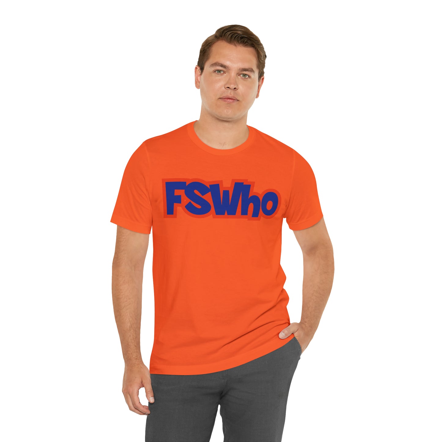 Unisex Jersey Short Sleeve Tee FSWho Blue Lettering