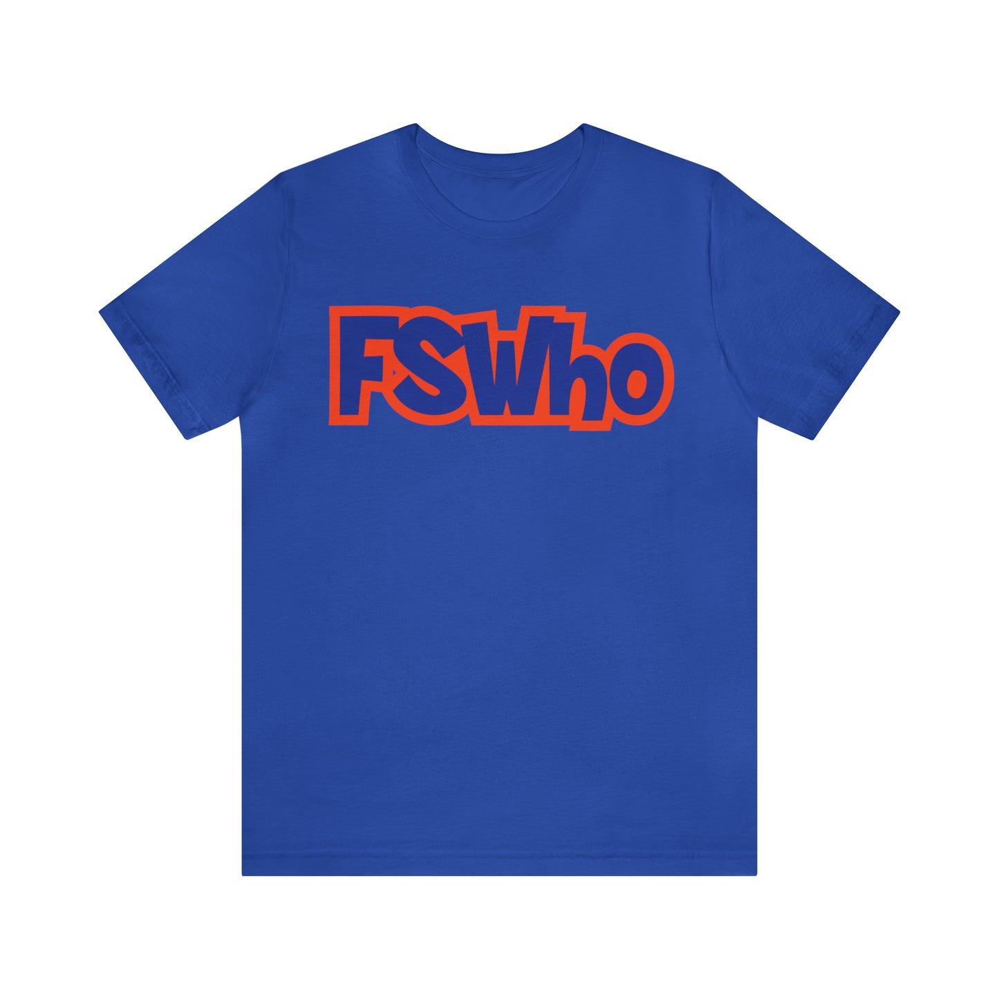Unisex Jersey Short Sleeve Tee FSWho Blue Lettering