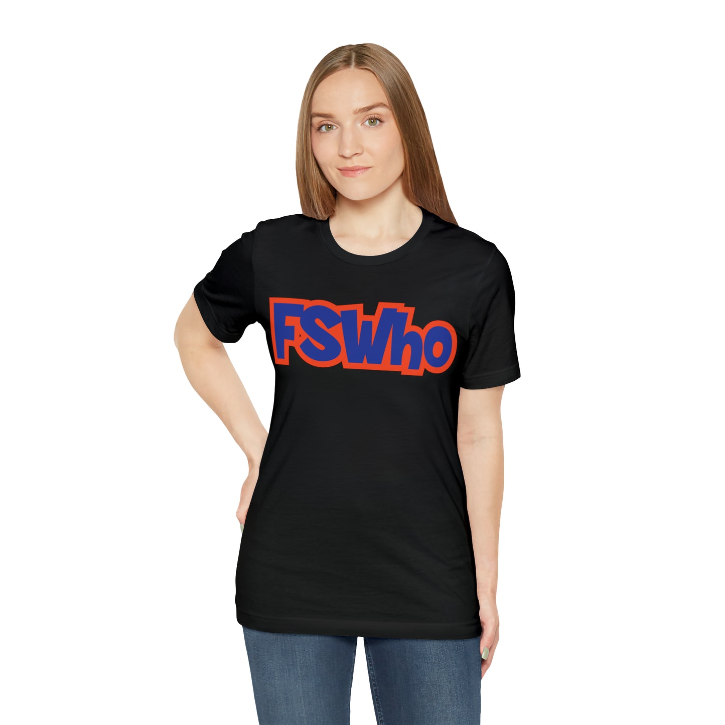 Unisex Jersey Short Sleeve Tee FSWho Blue Lettering