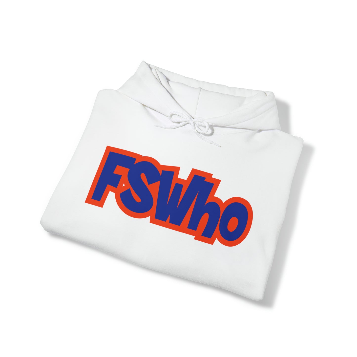 Unisex Heavy Blend™ Hooded Sweatshirt FSWho Blue Lettering