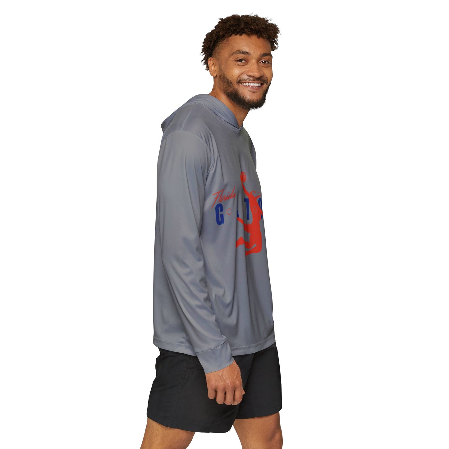 ChompMan Basketball (V2 / Gray) Men's Sports Warmup Hoodie (AOP)