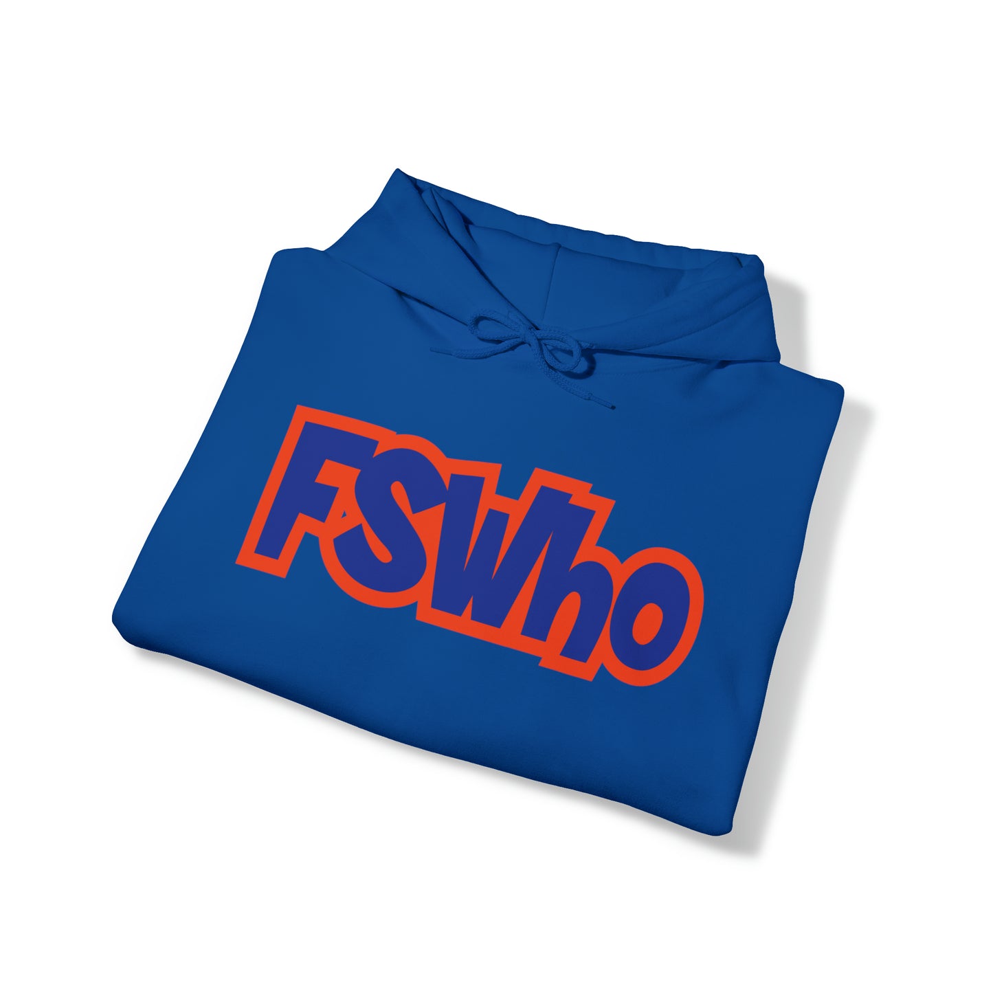 Unisex Heavy Blend™ Hooded Sweatshirt FSWho Blue Lettering
