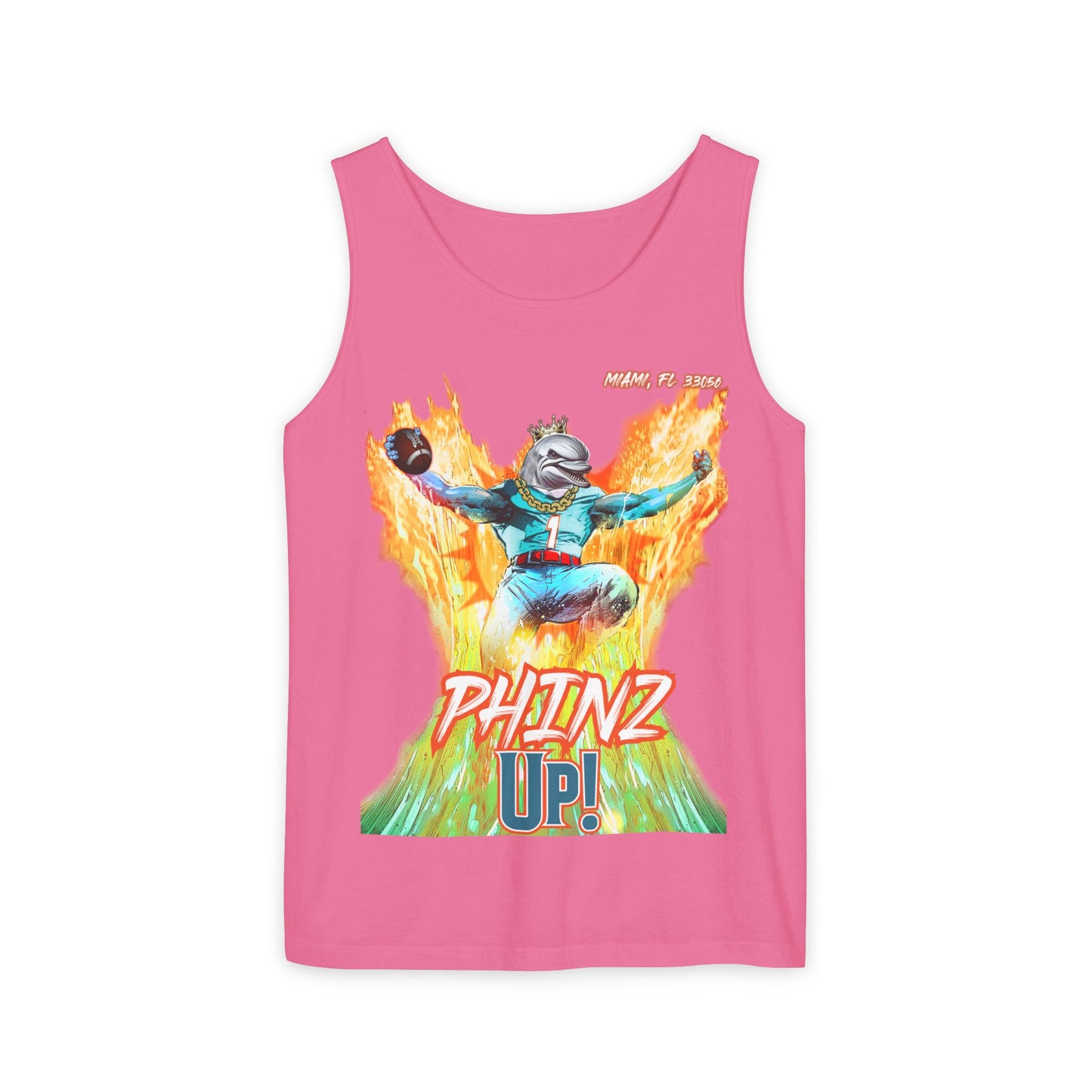 Phins Up (V2) Unisex Garment-Dyed Tank Top