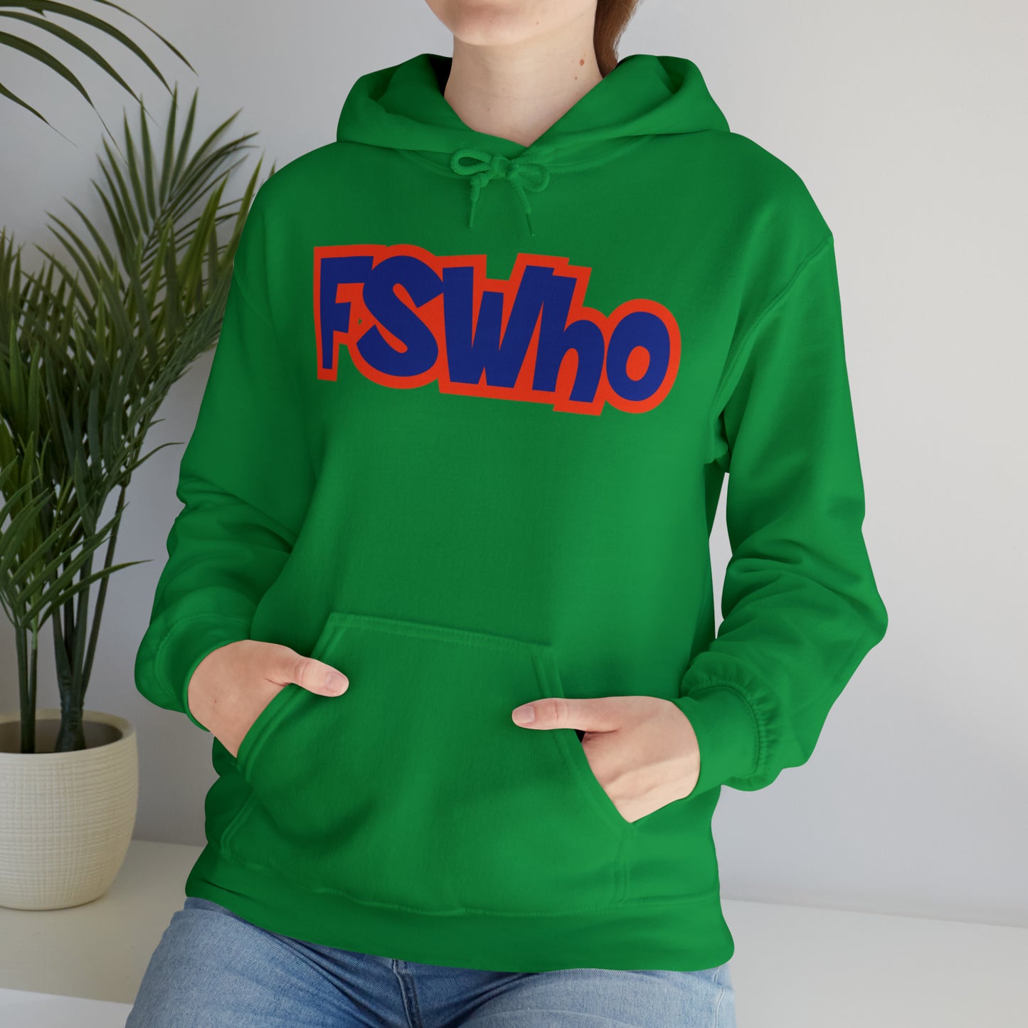 Unisex Heavy Blend™ Hooded Sweatshirt FSWho Blue Lettering