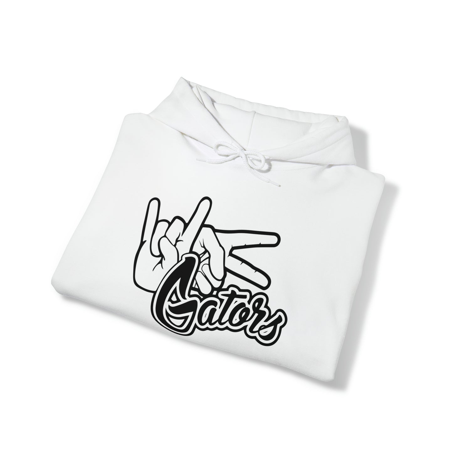 Unisex Heavy Blend™ Hooded Sweatshirt UF (Rock On) Gators Hands (Black and White)