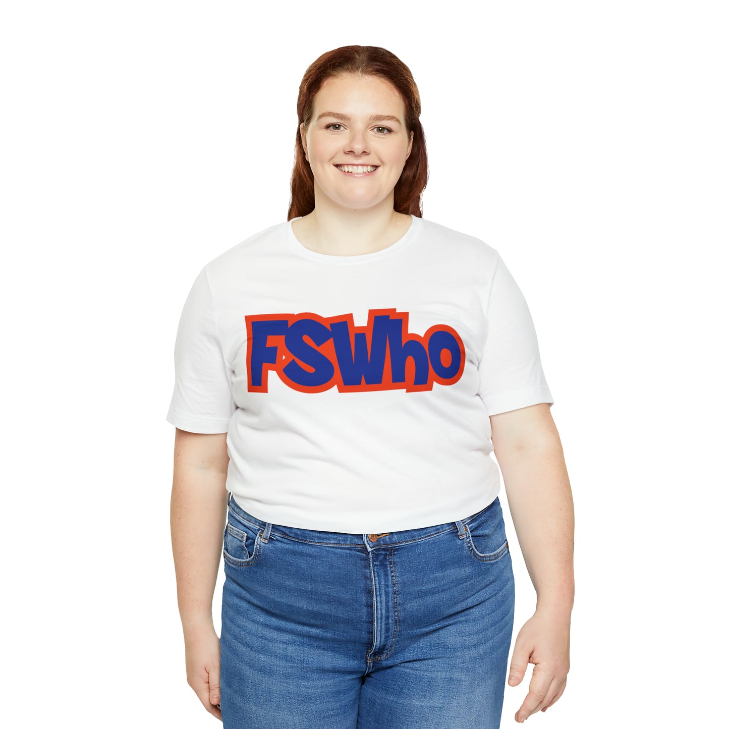 Unisex Jersey Short Sleeve Tee FSWho Blue Lettering
