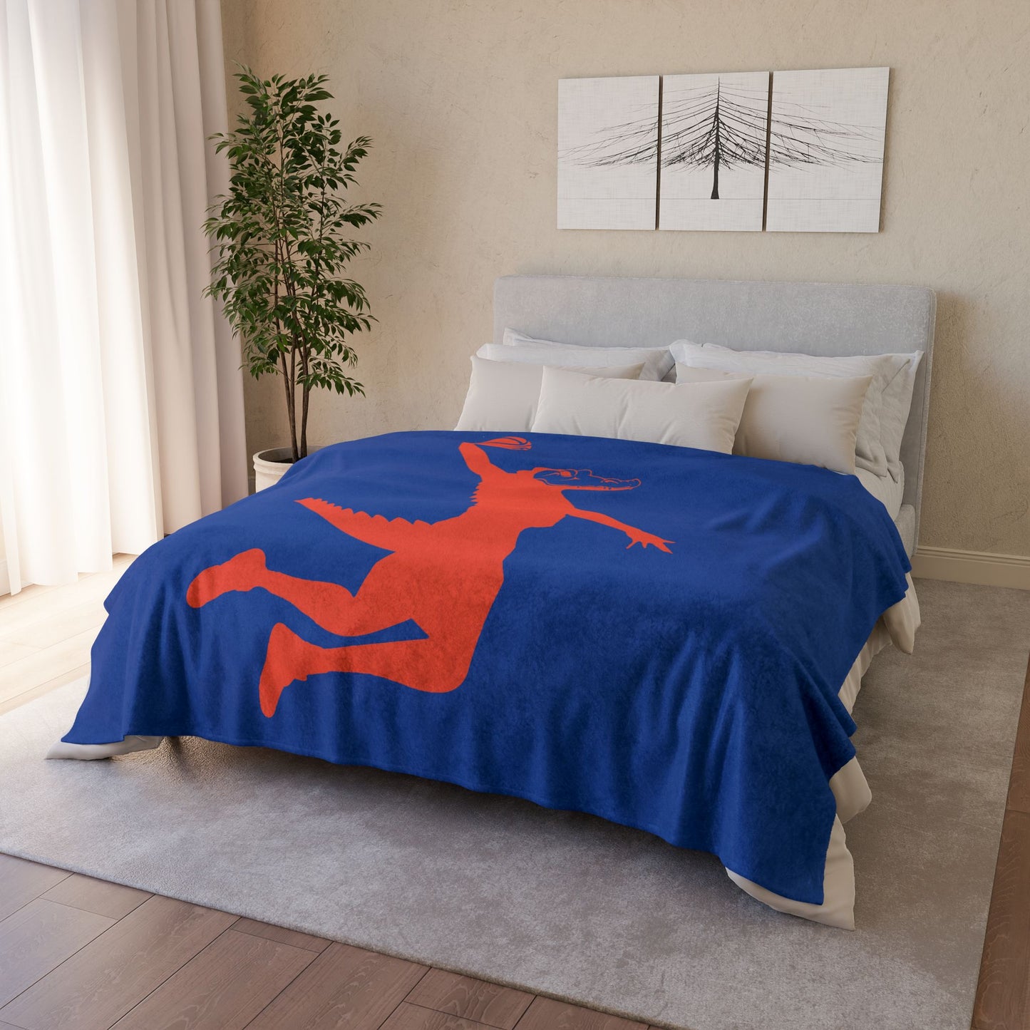 ChompMan Basketball (V6 / Blue) Soft Polyester Blanket
