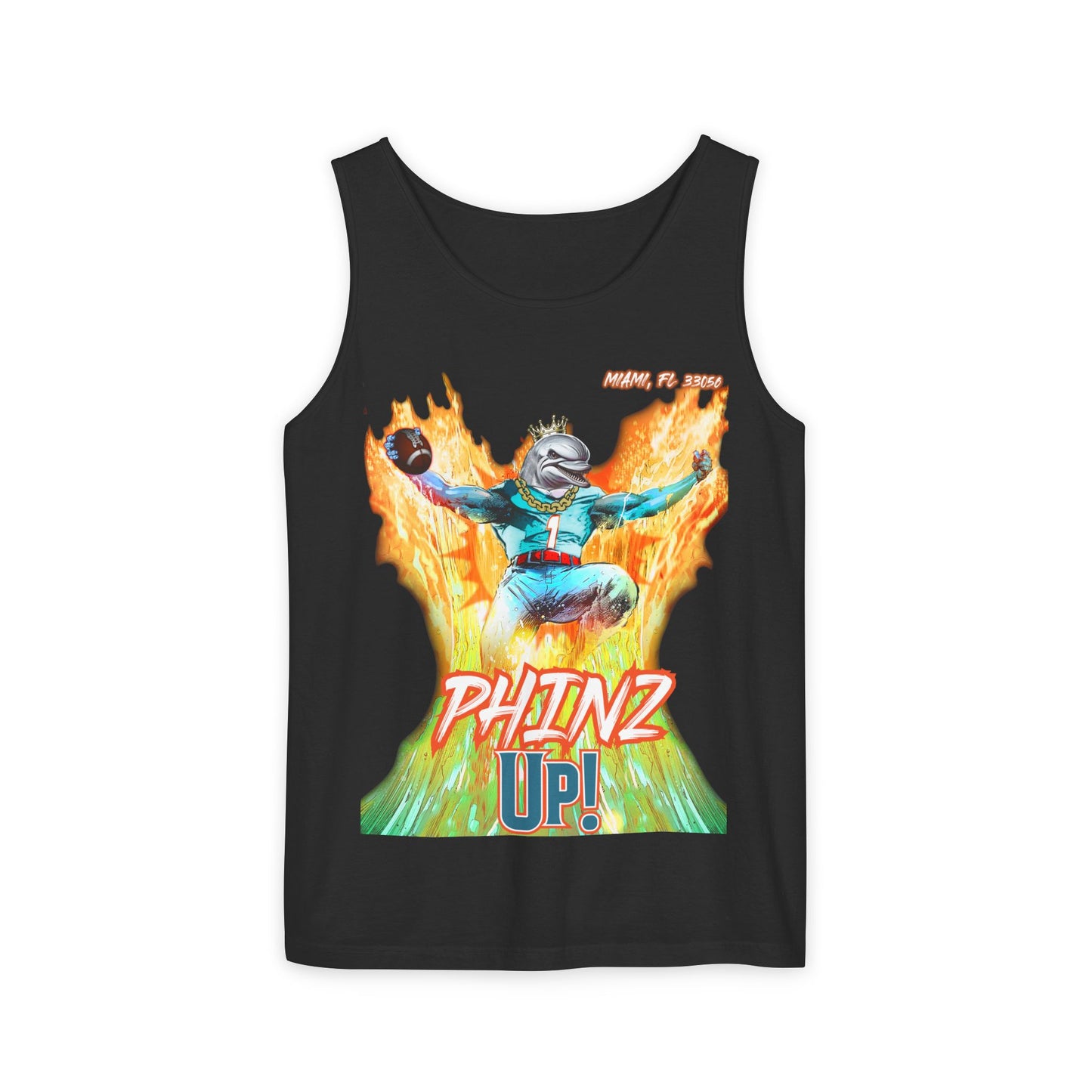 Phins Up (V2) Unisex Garment-Dyed Tank Top