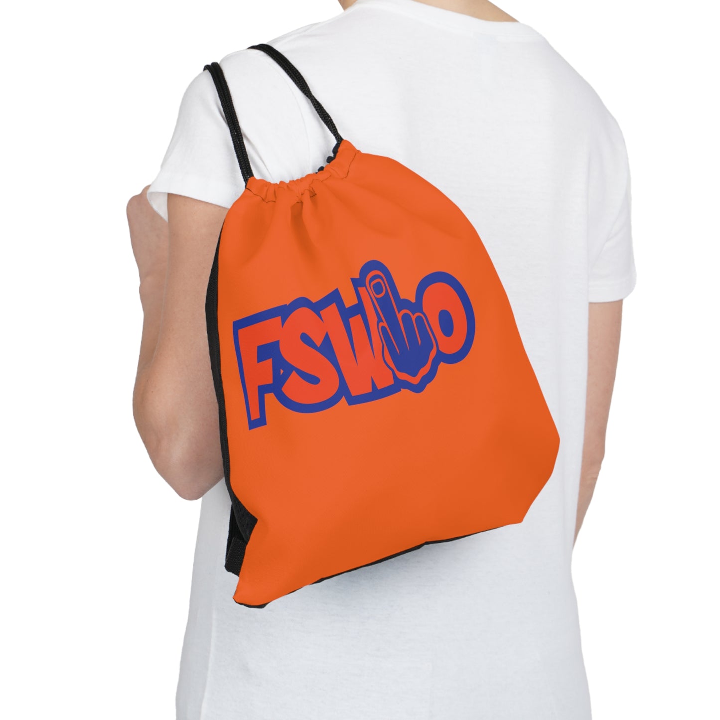 Outdoor Drawstring Bag FSWho w/ Blue Finger (Orange)
