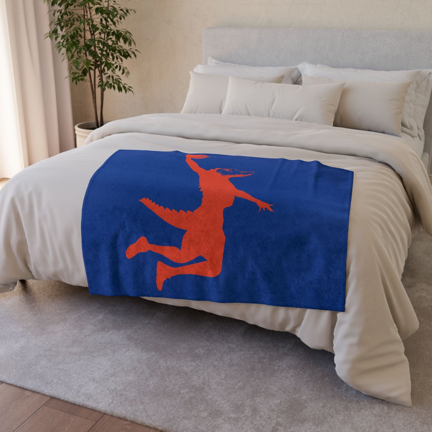 ChompMan Basketball (V6 / Blue) Soft Polyester Blanket