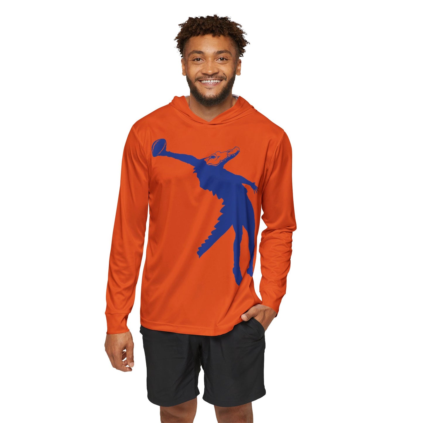 ChompMan Football (V5 / Orange) Men's Sports Warmup Hoodie (AOP)