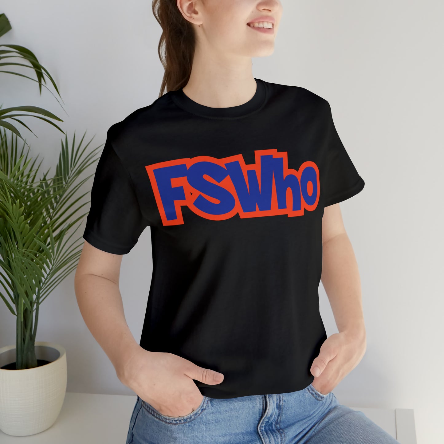 Unisex Jersey Short Sleeve Tee FSWho Blue Lettering