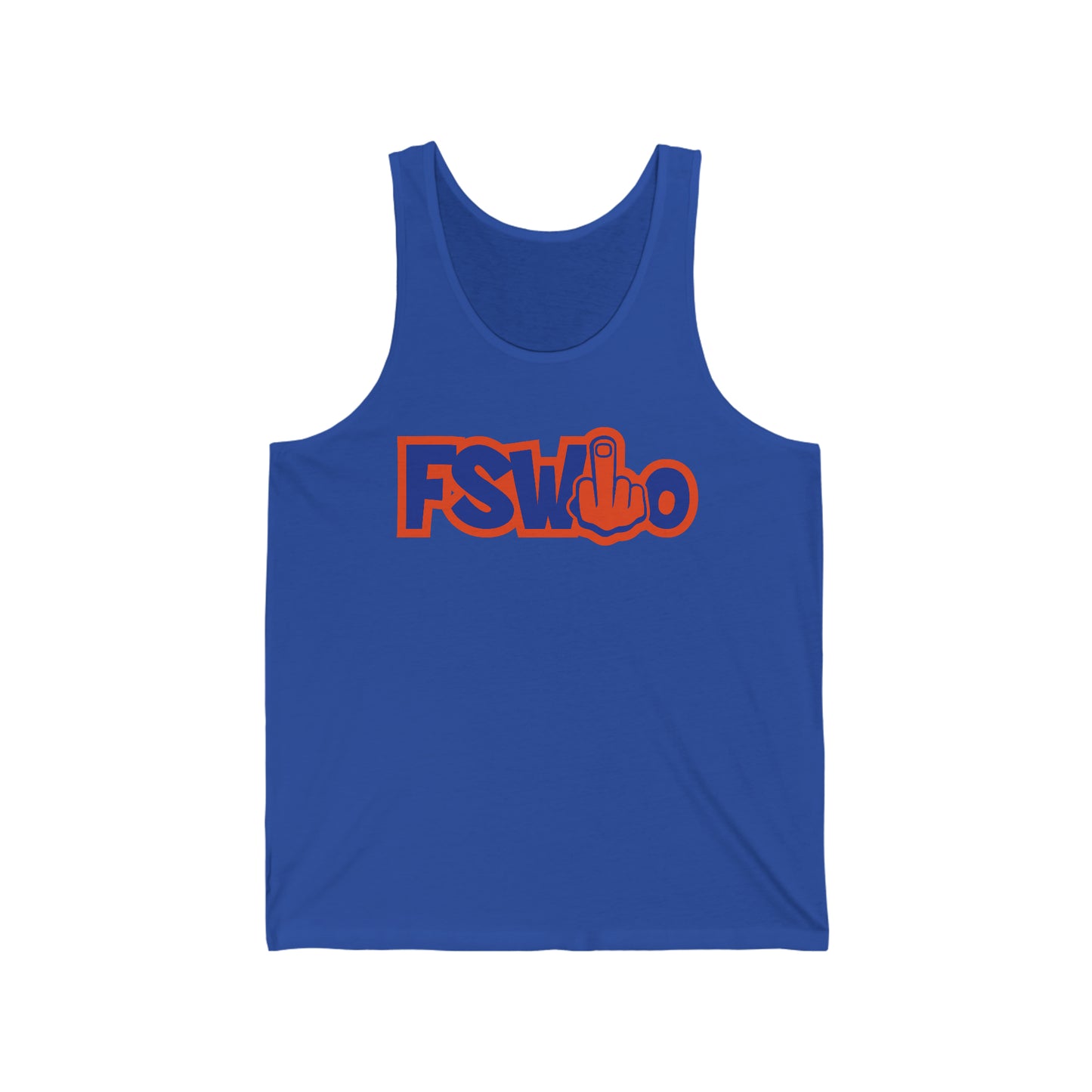 Unisex Jersey Tank FSWho w/ Orange Finger