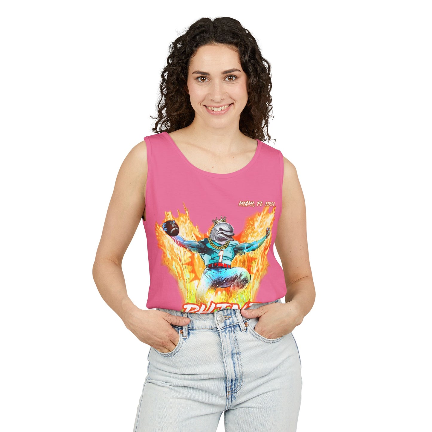 Phins Up (V2) Unisex Garment-Dyed Tank Top