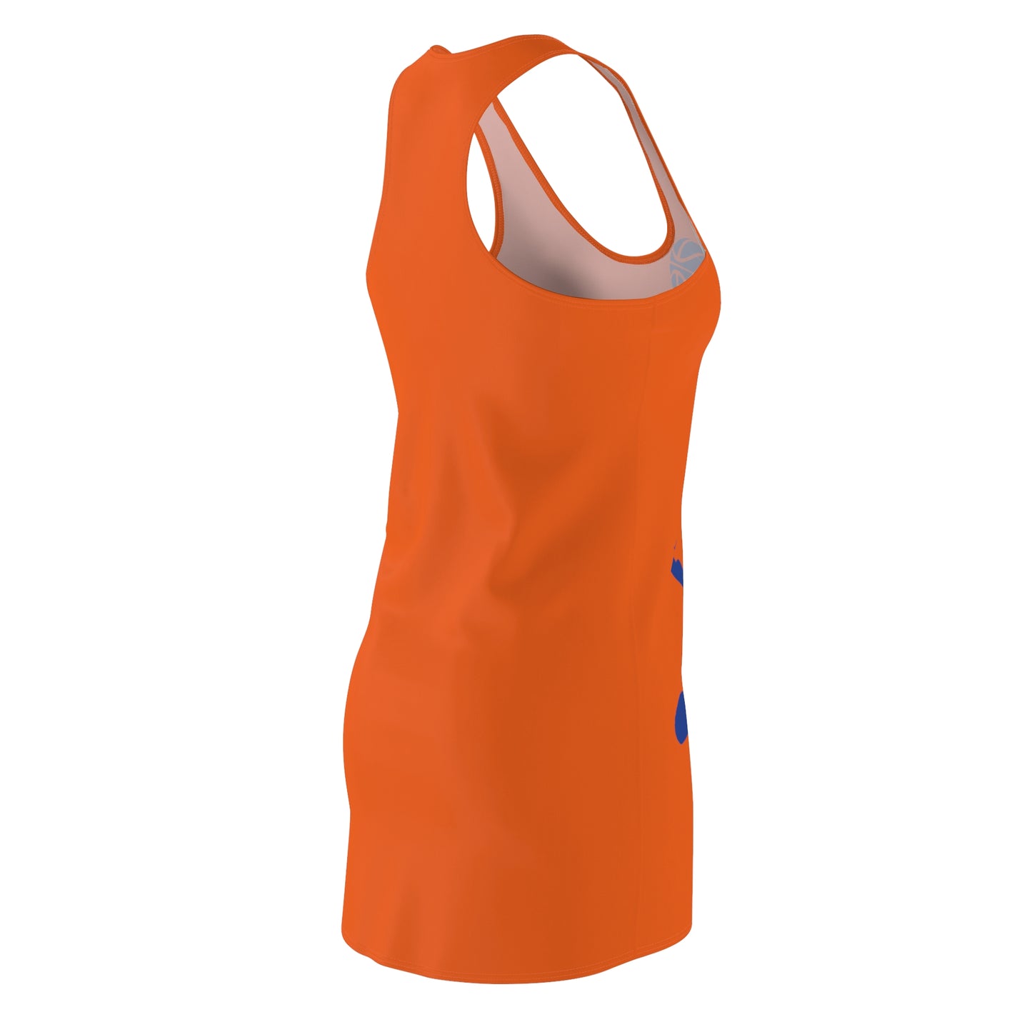 ChompMan Basketball (V5 / Orange) Women's Cut & Sew Racerback Dress (AOP)