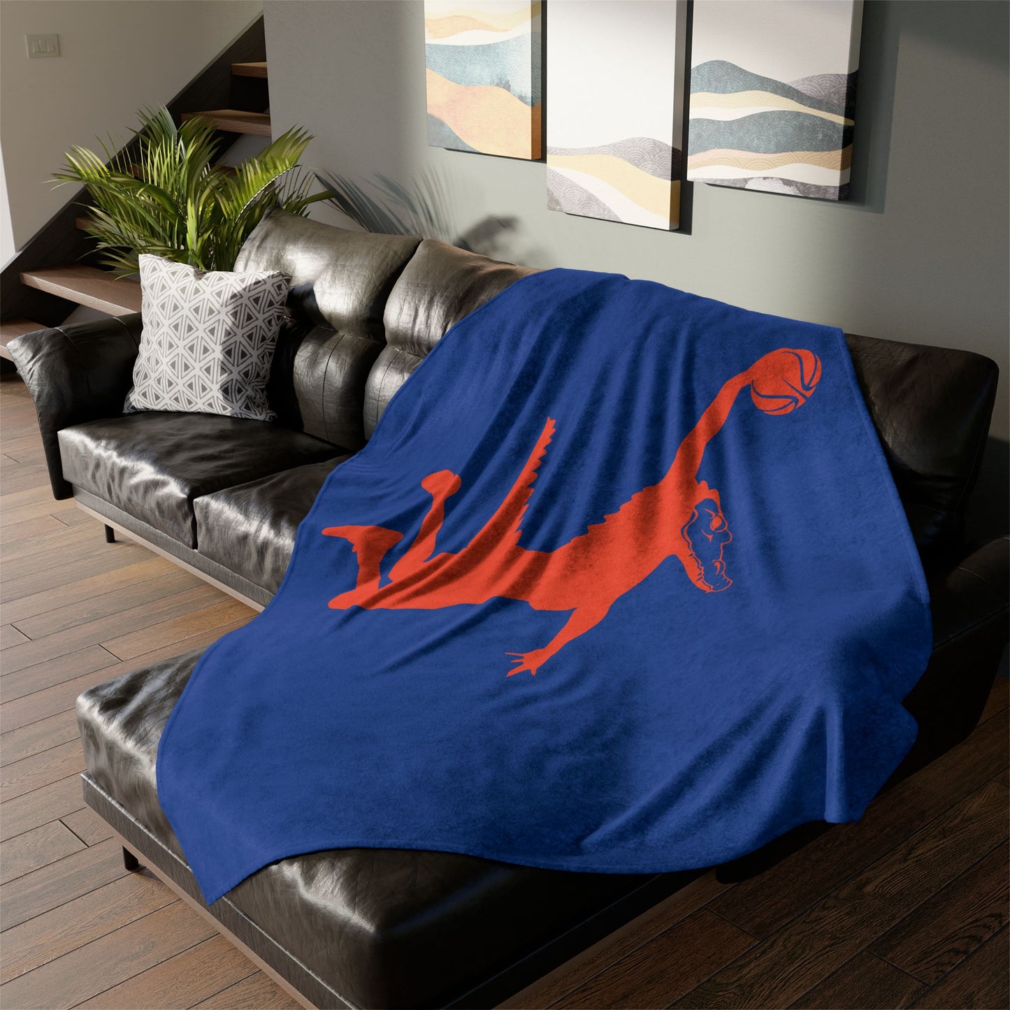 ChompMan Basketball (V6 / Blue) Soft Polyester Blanket