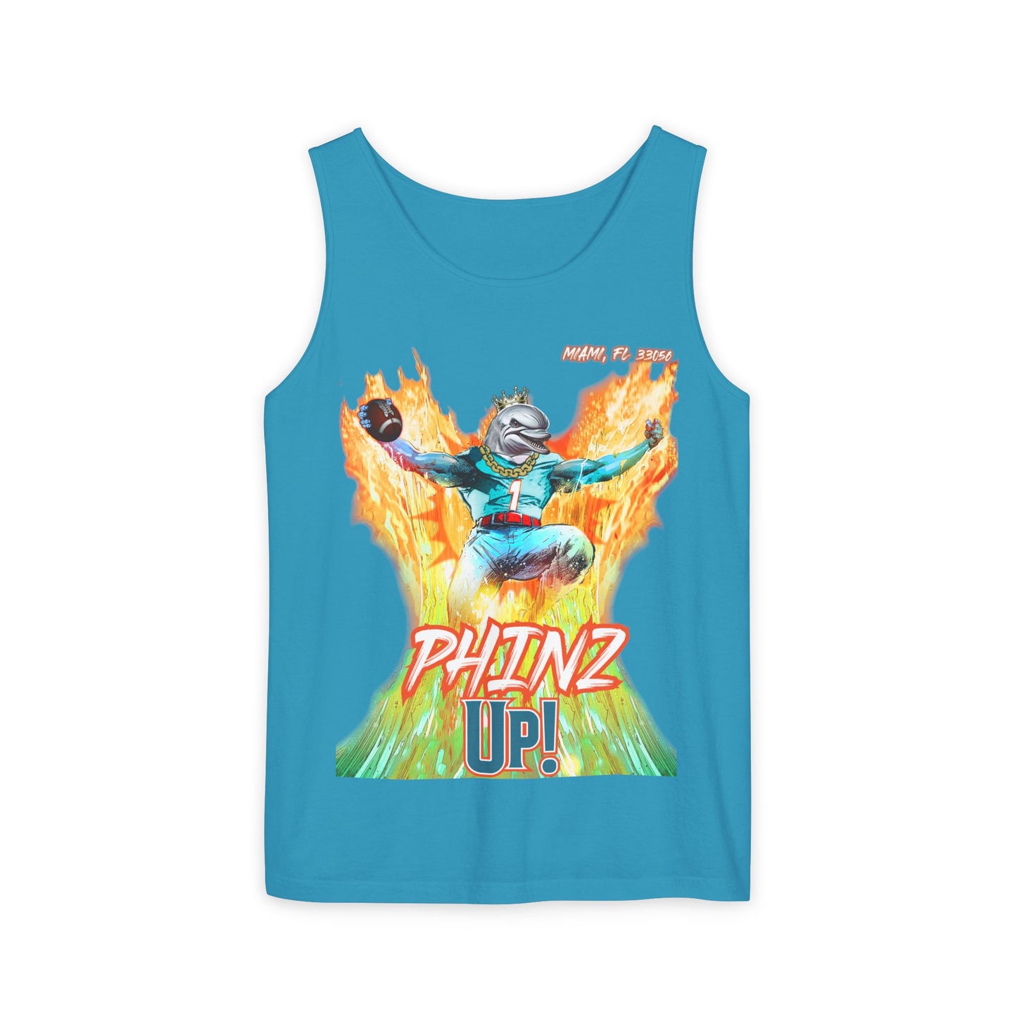 Phins Up (V2) Unisex Garment-Dyed Tank Top