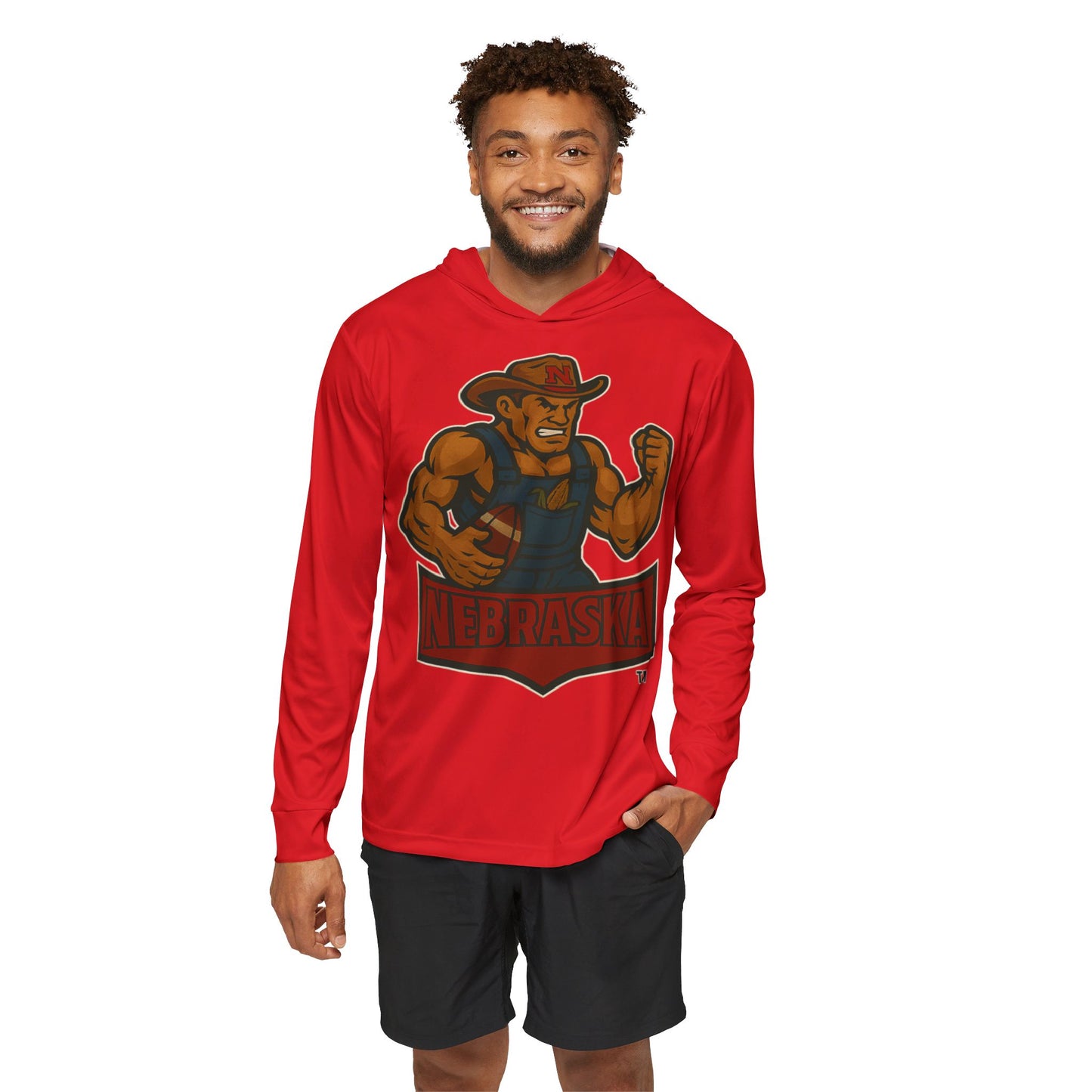 Nebraska Cornhuskers Herbie (Red) Sports Warmup Hoodie, Athletic Hoodie, Team Spirit Wear, Gym Sweatshirt, Casual Sportswear, Game Day Apparel