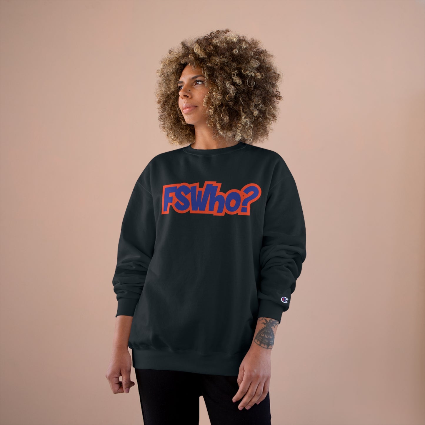 Champion Sweatshirt FSWho w/? Blue Lettering