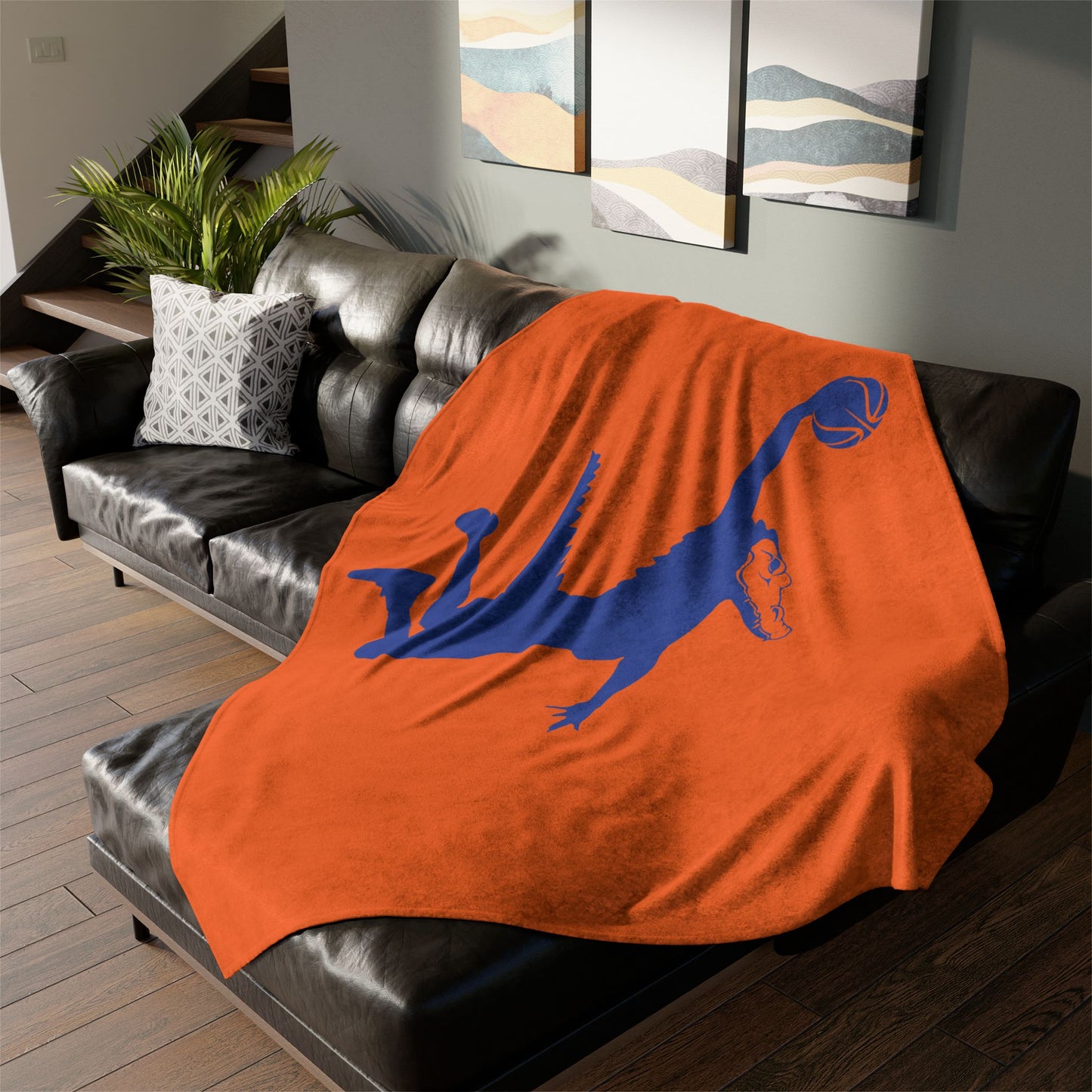 ChompMan Basketball (V5 / Orange) Soft Polyester Blanket