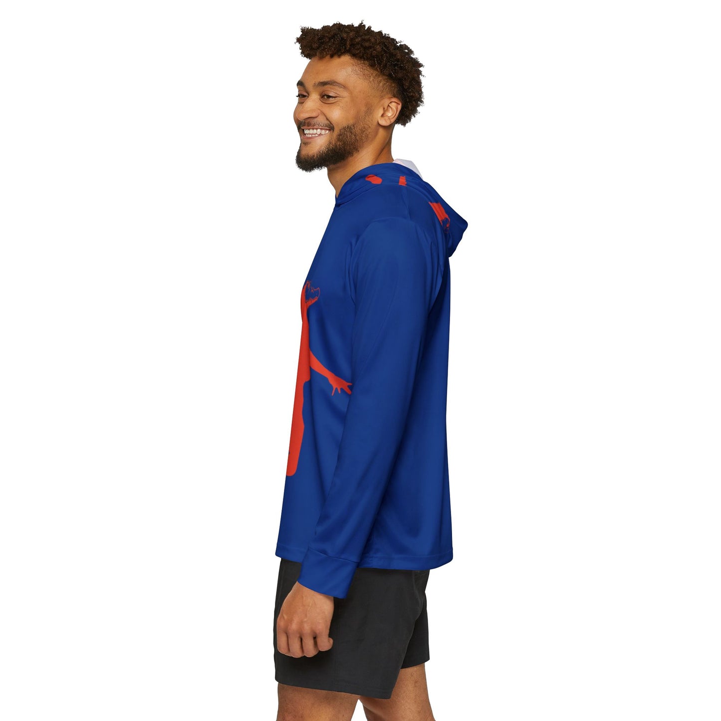 ChompMan Basketball (V6 / Blue) Men's Sports Warmup Hoodie (AOP)