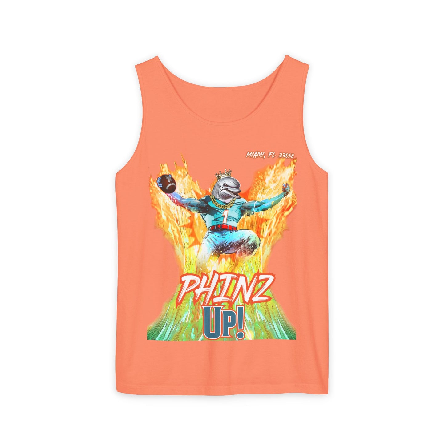 Phins Up (V2) Unisex Garment-Dyed Tank Top